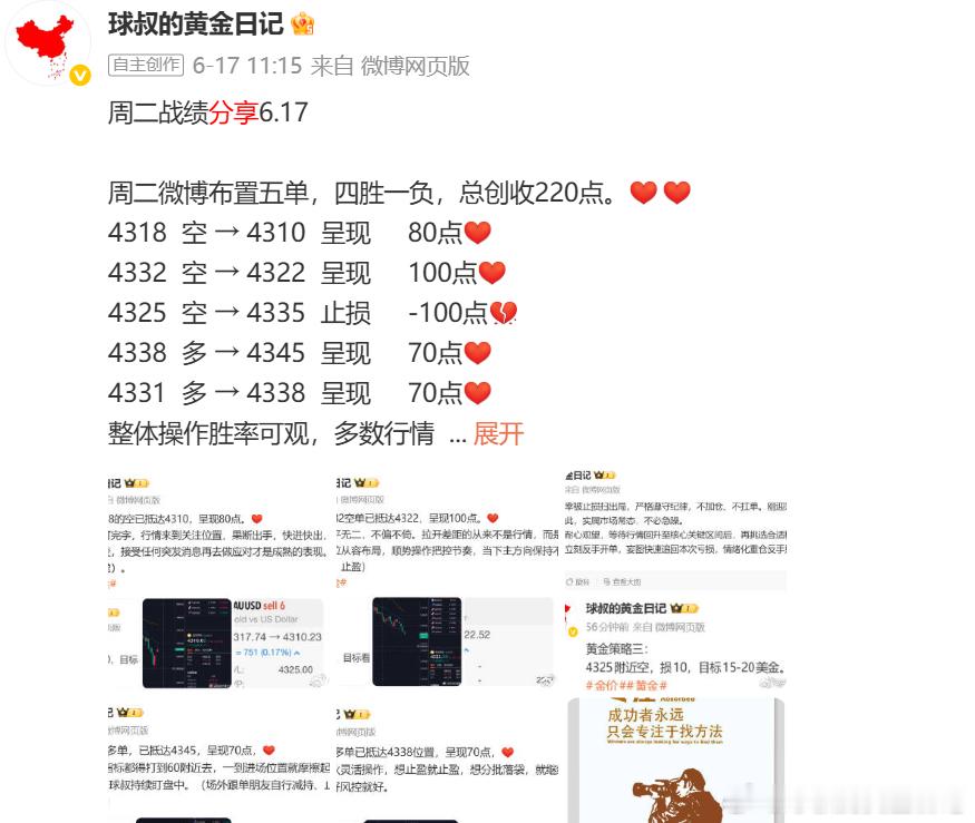回顾上周 6.15 至 6.19 整体布局，全程交易思路清晰统一，操作节奏沉稳有