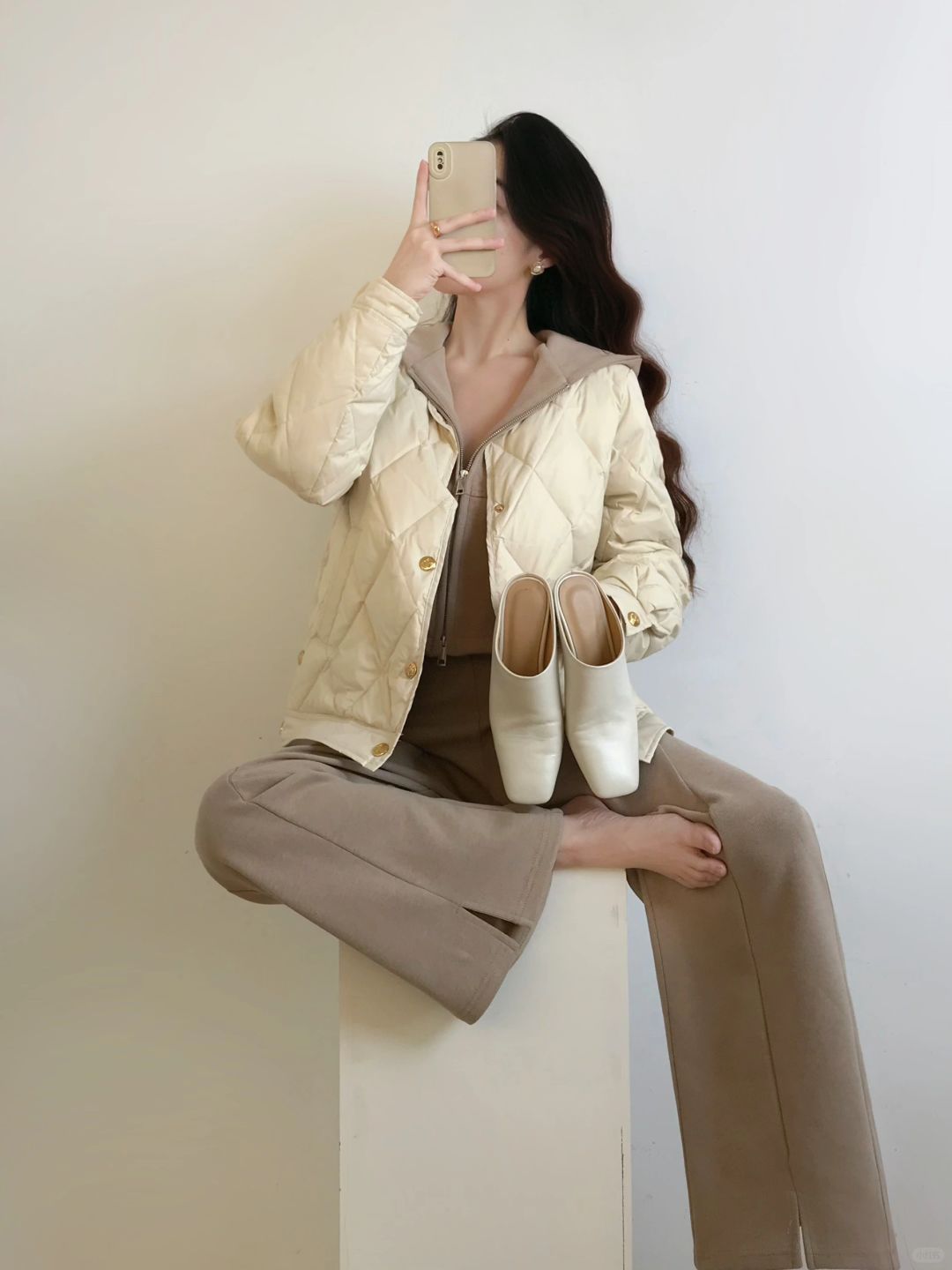 韩里韩气的小个子羽绒服look，主打一个保暖