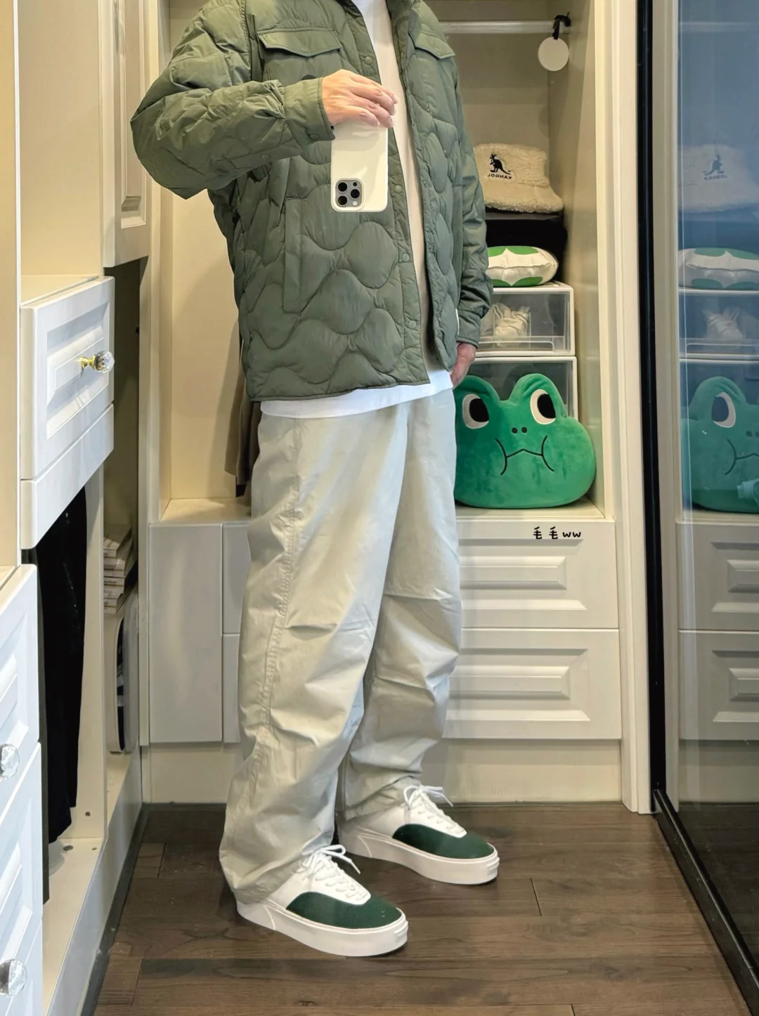 绗缝外套｜绿色系穿搭