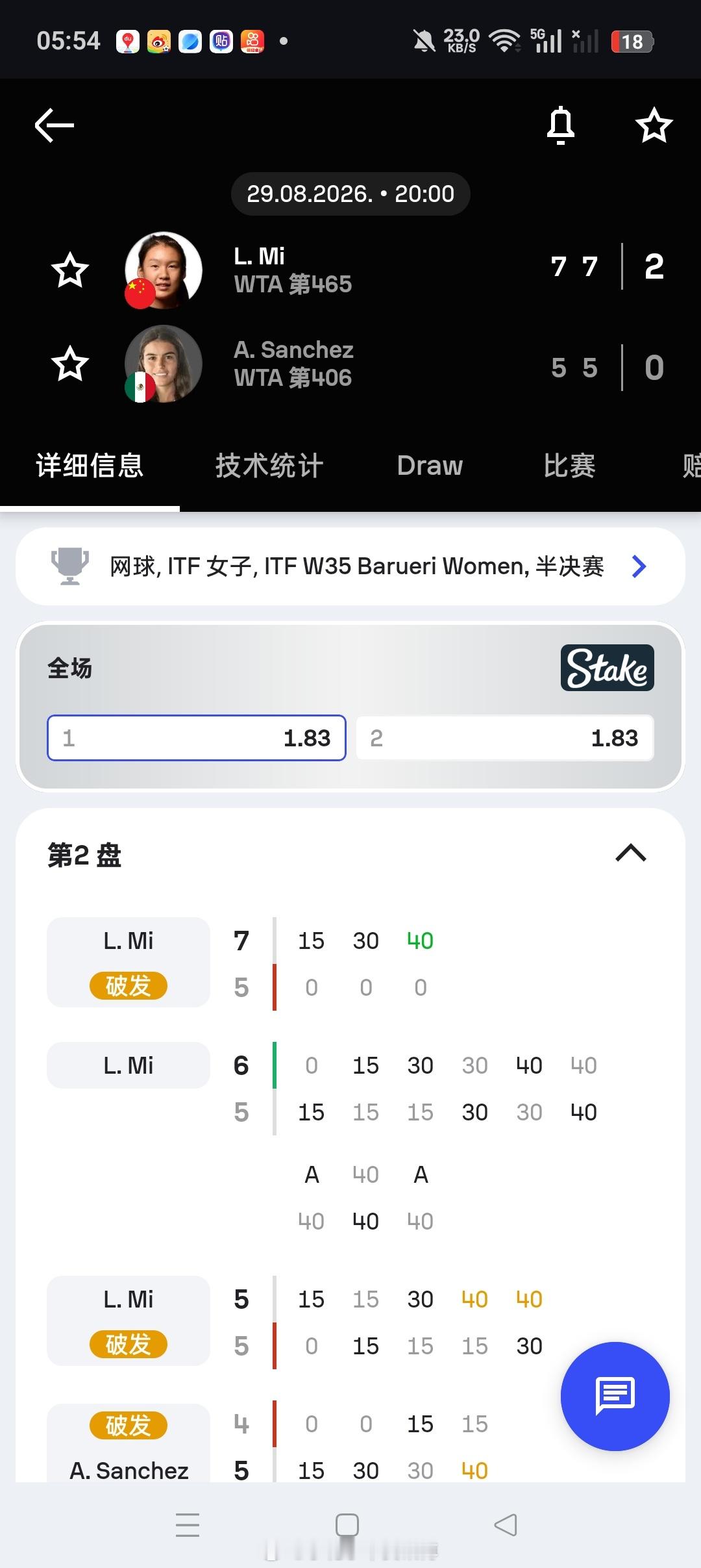 小花小草资讯[超话]【🇧🇷巴西利亚里W35】女单半决赛 7号种子🇨🇳米兰