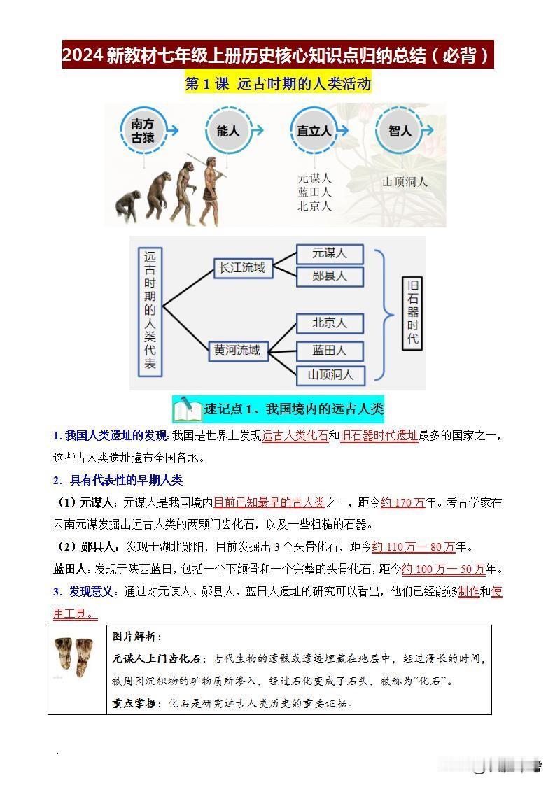 **七年级历史期中考复习好帮手！
      📚《核心考点归纳总结》带你轻松掌