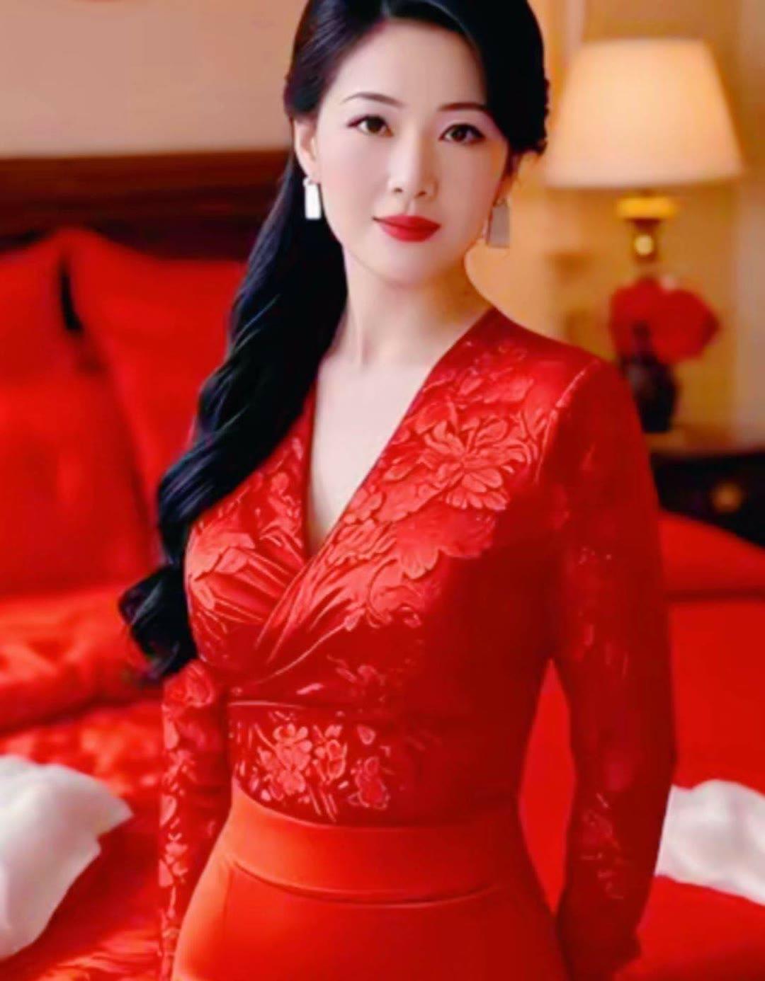 优雅红裙，尽显东方韵味