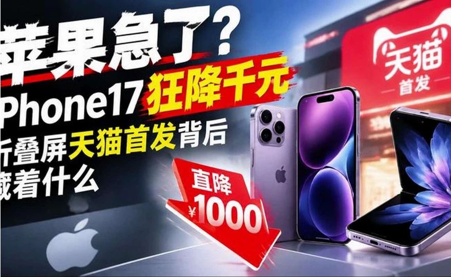 苹果急了？iPhone17狂降千元，折叠屏天猫首发背后藏着什