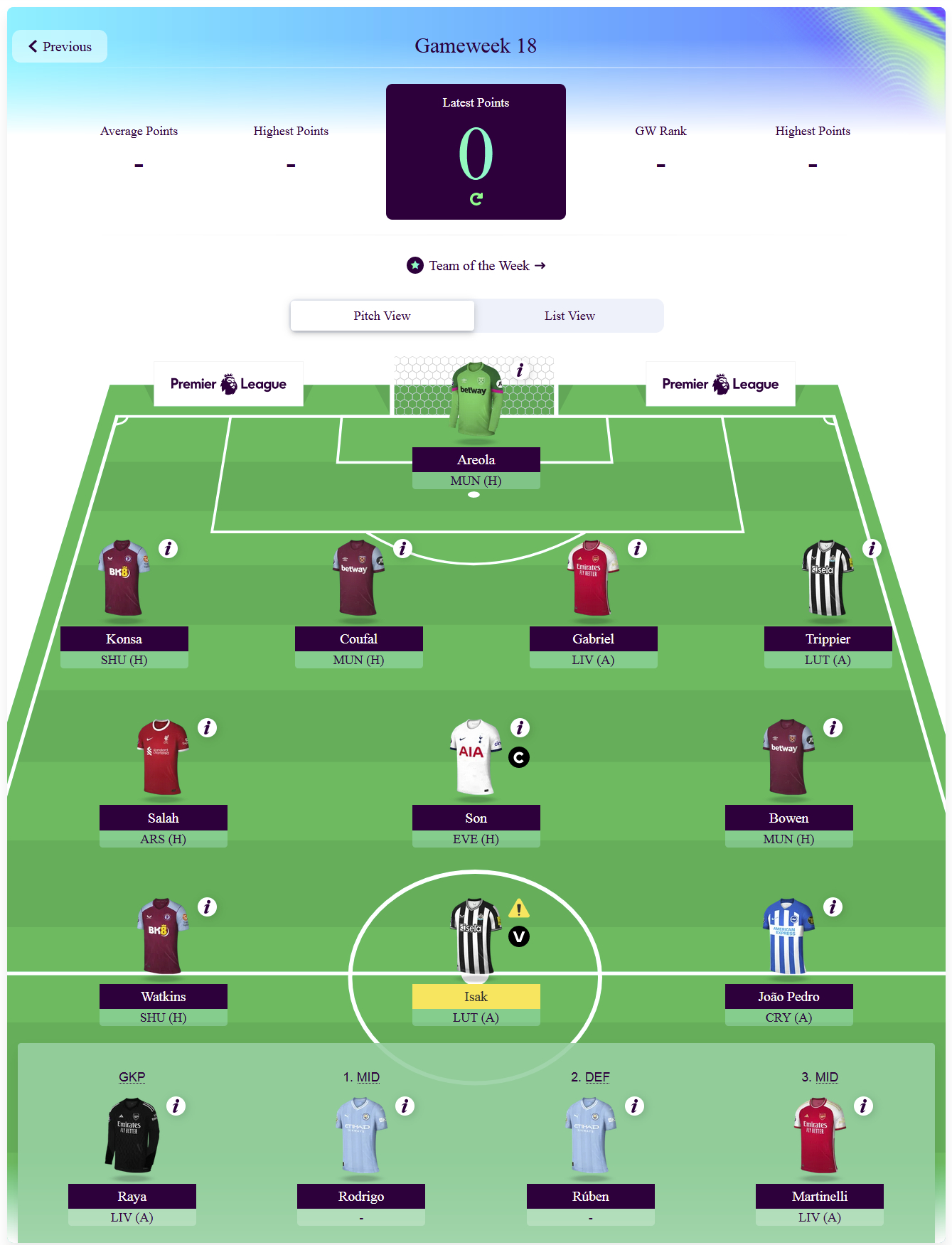#FPL#老Haaland本轮的队长人选是孫興慜。McGinn把队长袖标戴到了队