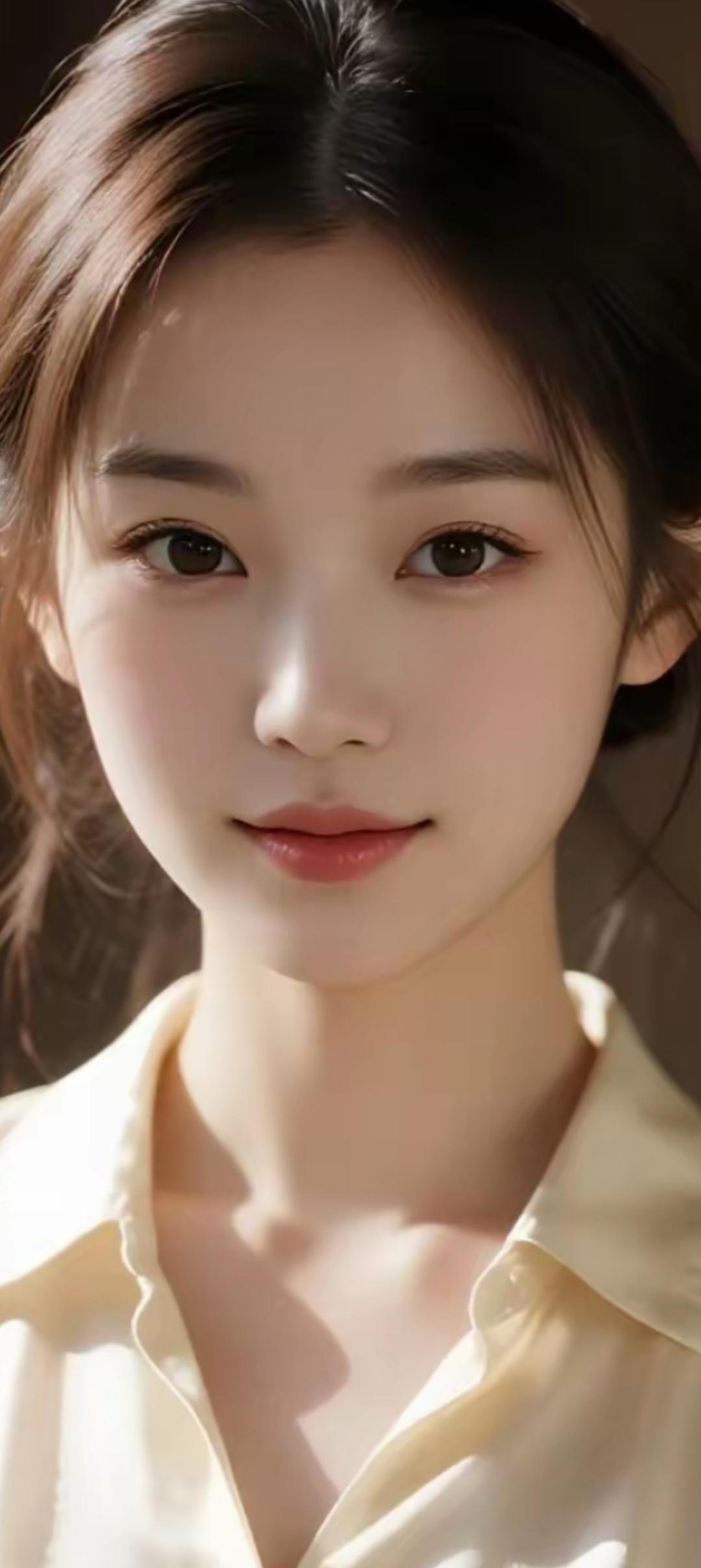 温柔甜美的少女，浅笑嫣然，如春风拂面。