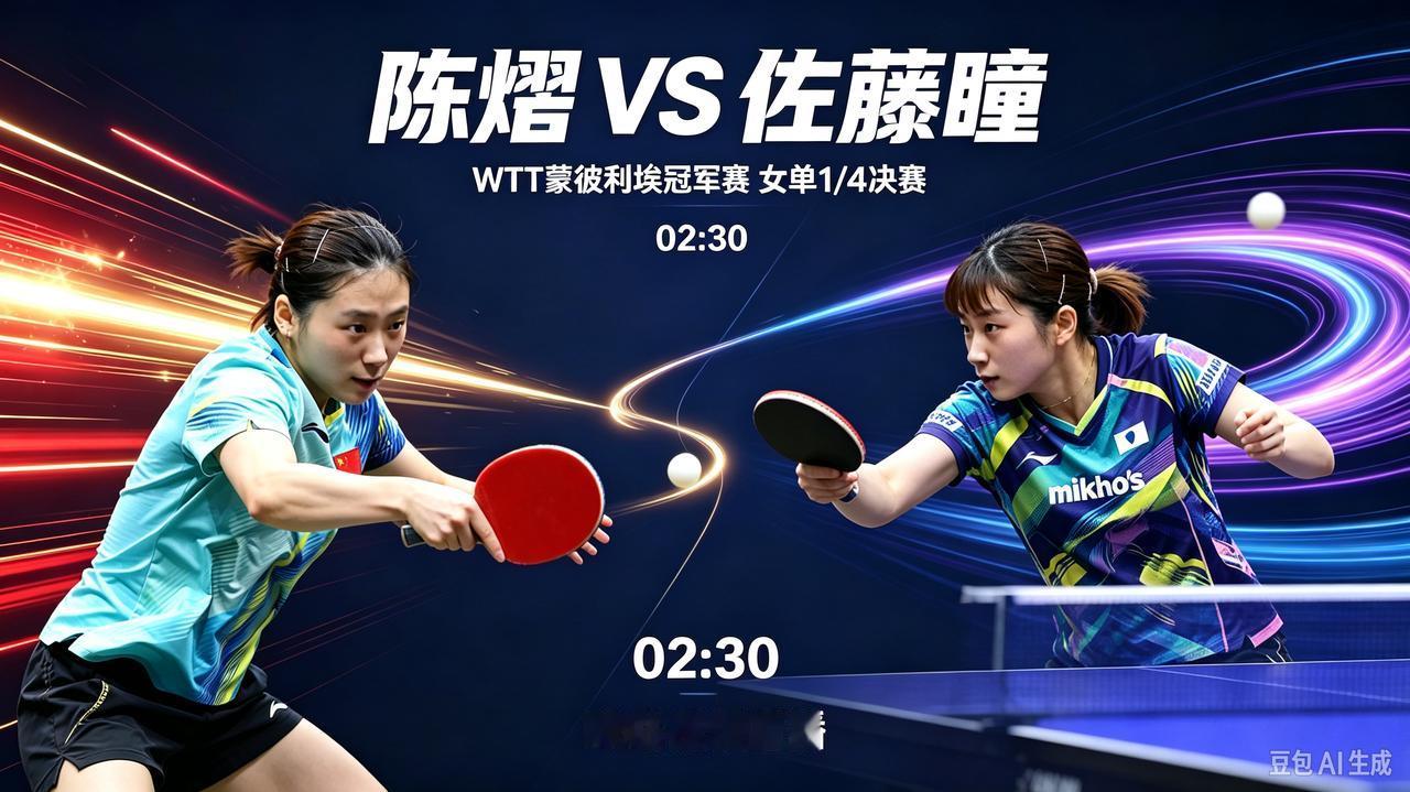 凌晨，攻削大战！陈熠迎战佐藤瞳，球迷别错过！
    11月1日 02:30 W