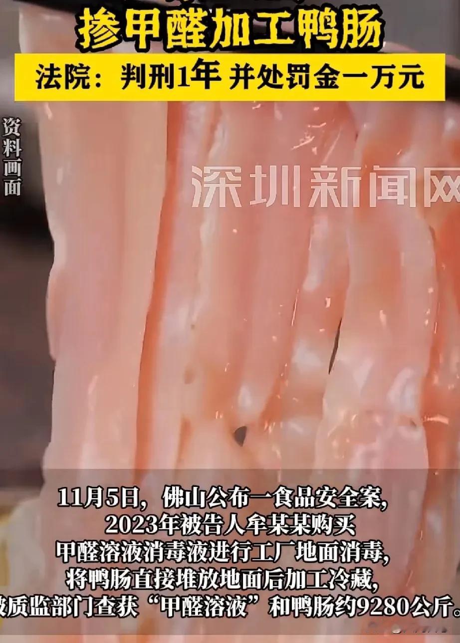 生产有害食品18560斤，法院重罚一万元，2024年11月5日，佛山市公布一件食