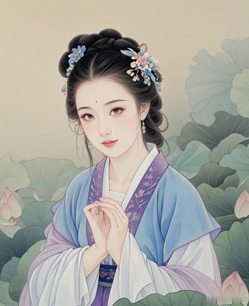 "荷塘月色·风动莲香🪷 " 古风美人头像 