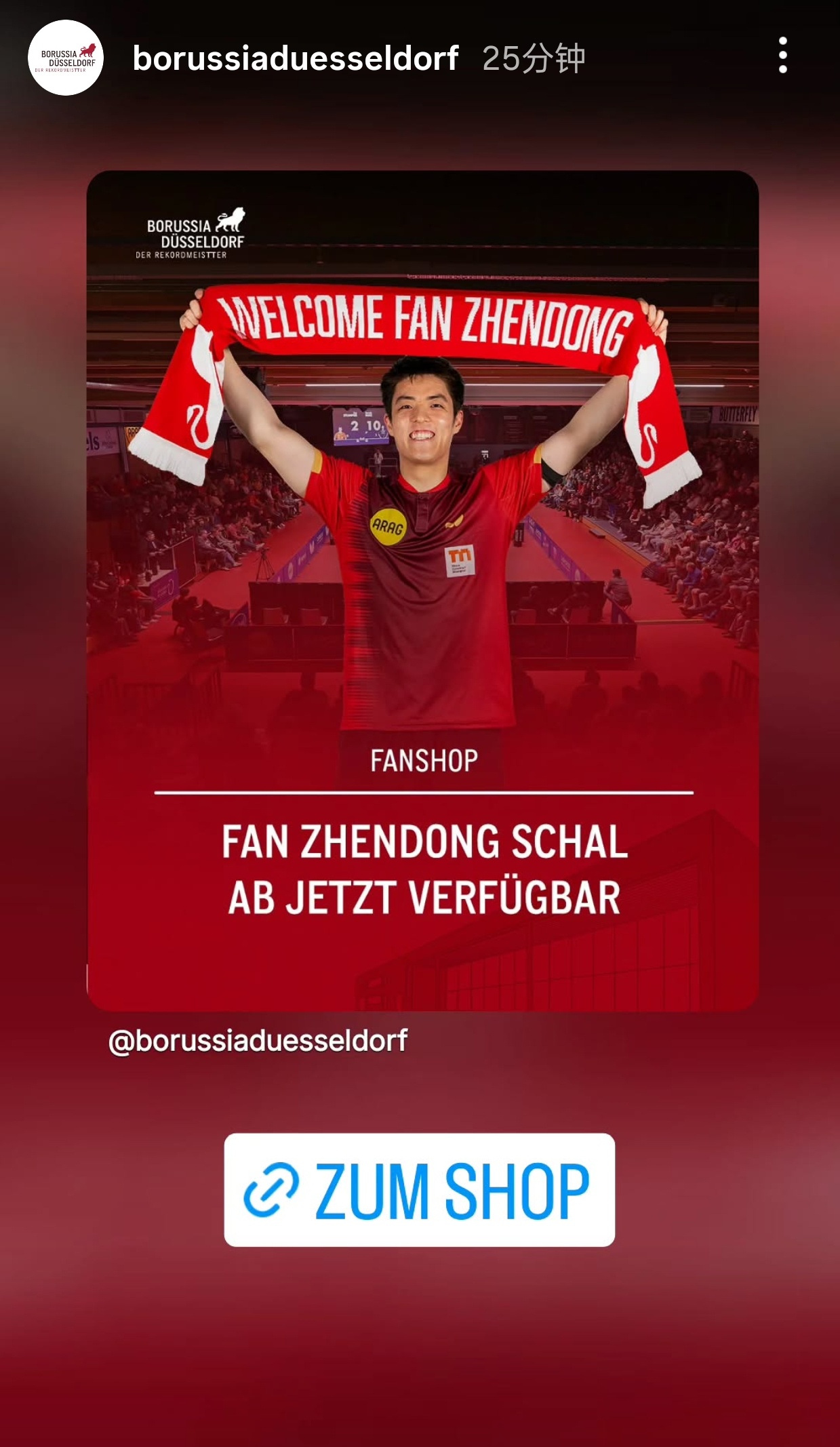 杜塞尔多夫出了樊振东专属围巾🧣邱党举起【Welcome Fan Zhendon