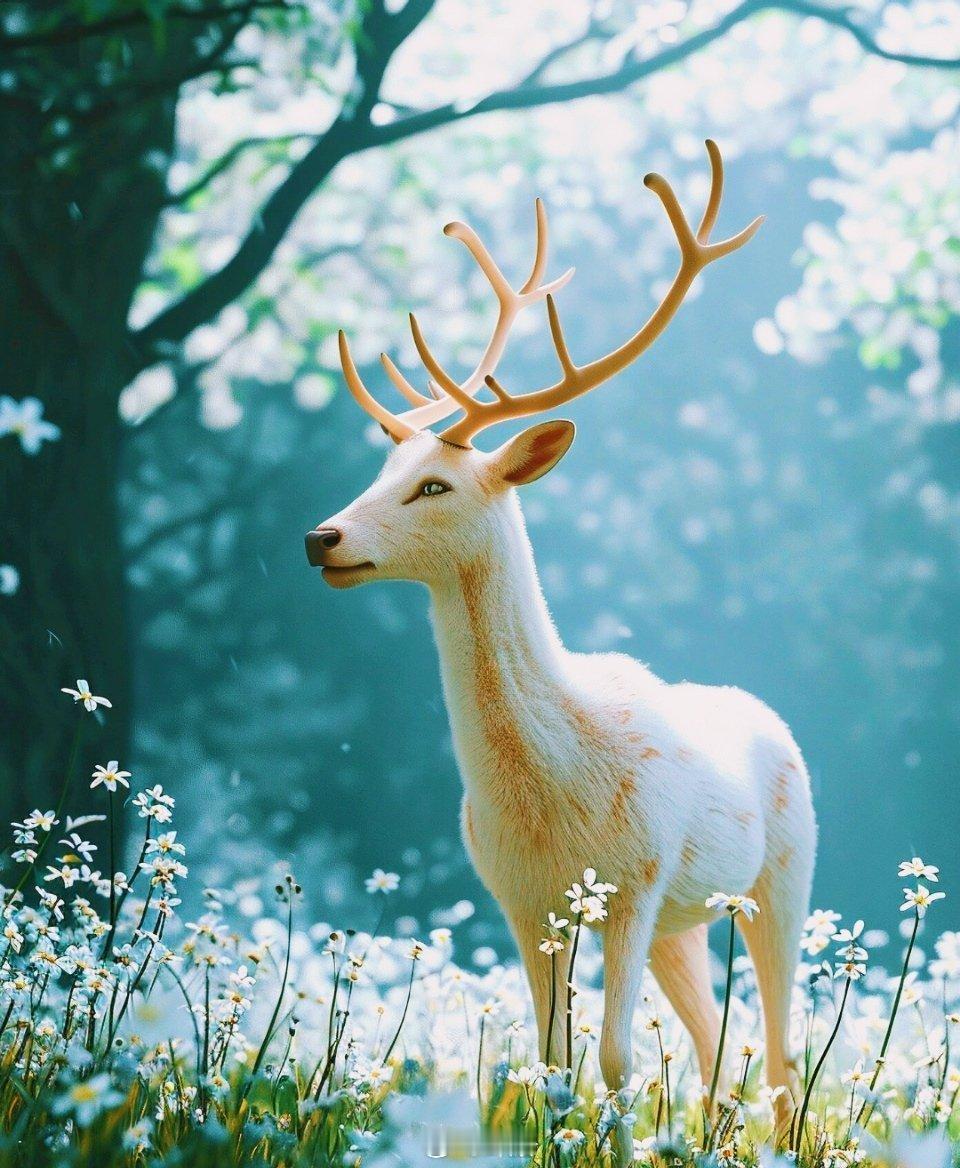 有缘得见白鹿，你会幸运一整年，点赞签收你的好运 