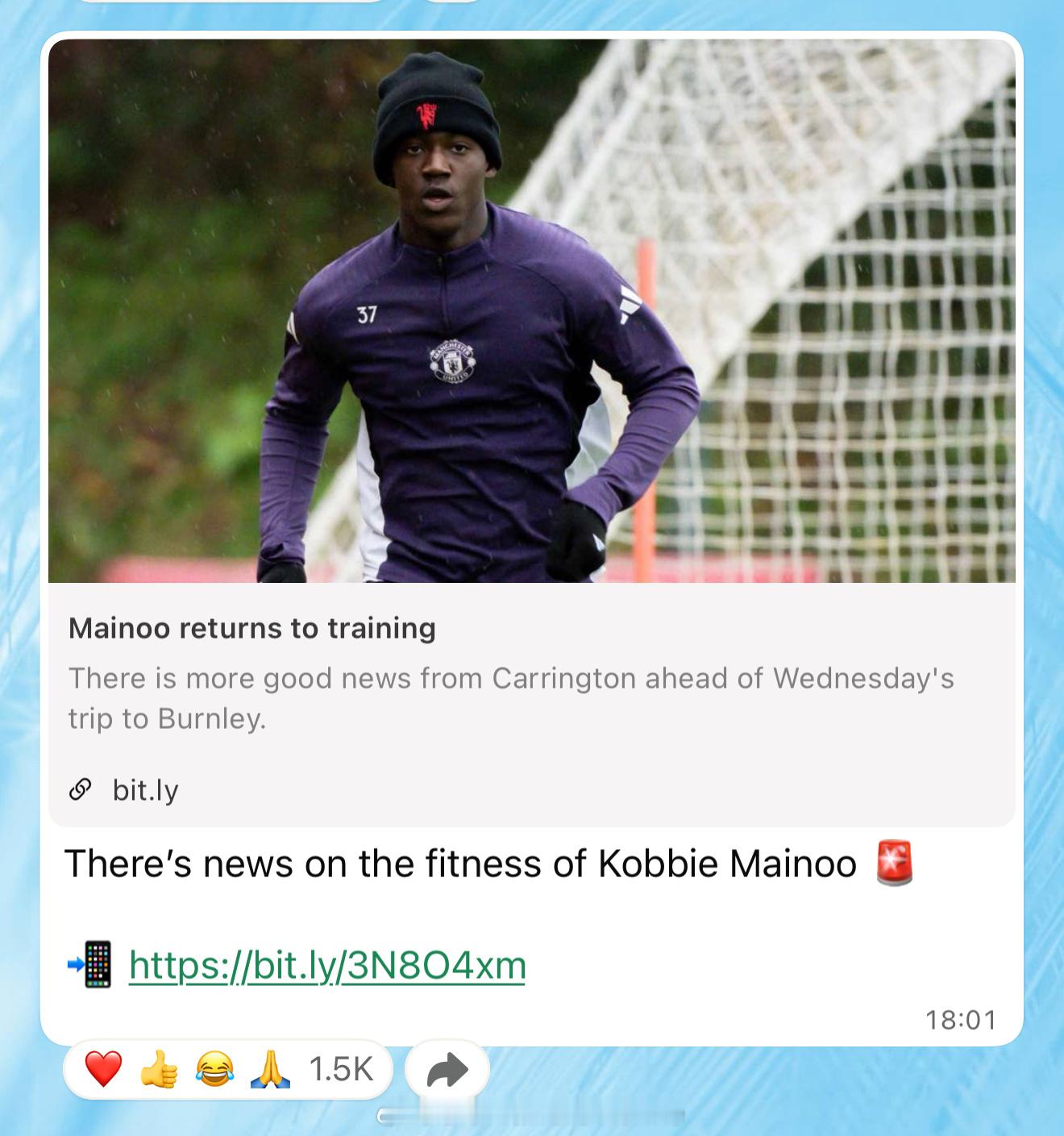 腰不疼了腿不酸了，梅努回到训练场了伯恩利vs曼联