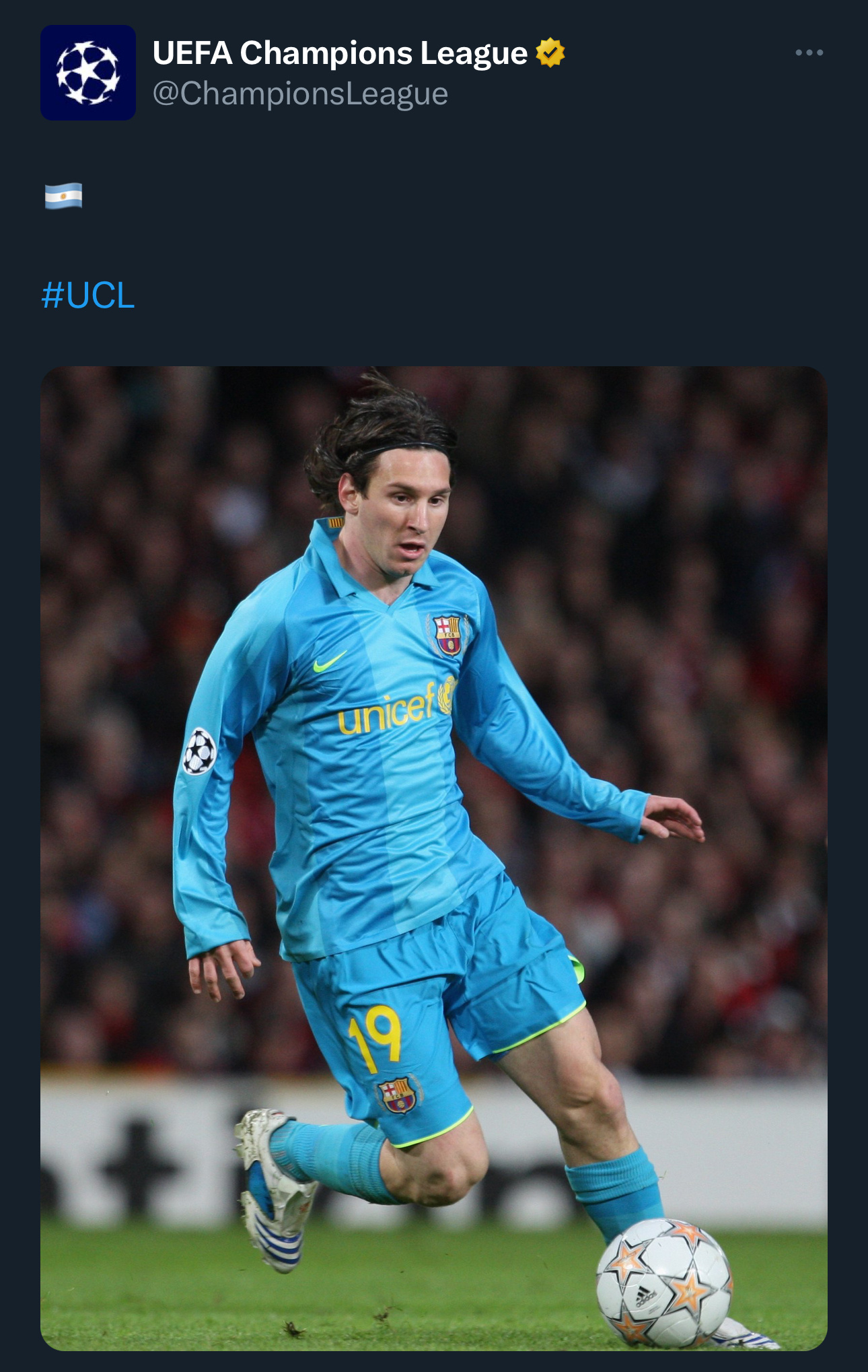 【[并不简单][并不简单][并不简单]】欧冠官推：🇦🇷#梅西[超话]# ​​