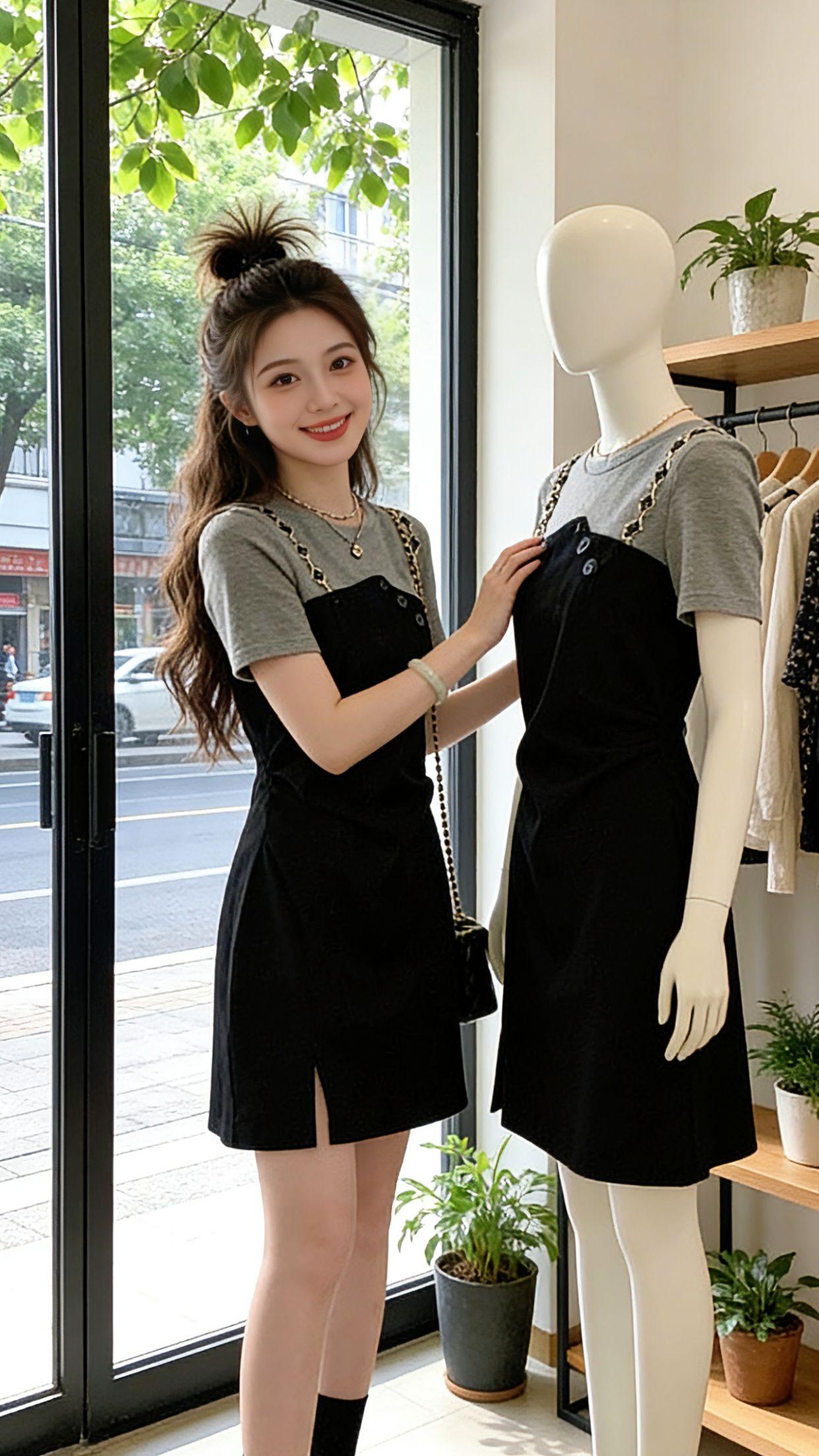 夏天给微胖姐妹挖到宝了！这条假两件连衣裙太懂胖mm了，收腰版型藏住小肚腩，A字裙