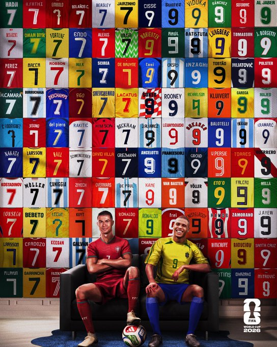 距离世界杯还有79天…… FIFA世界杯7号和9号球衣系列 