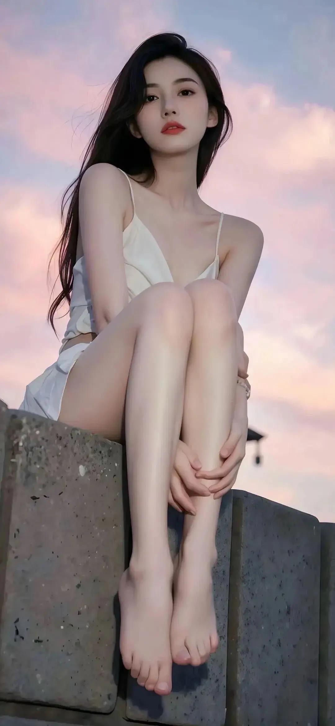 迎来早晨的第一抹阳光，
照亮了东方女孩的美丽。
分享女神美图当长腿妹纸是怎样一种