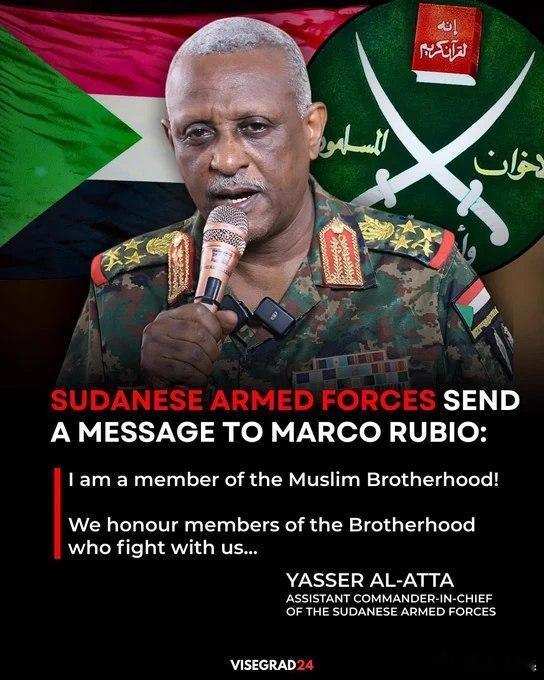 國務卿盧比奧宣佈將蘇丹穆斯林兄弟會列為"境外恐怖組織"，指控該組織接受伊朗支持並