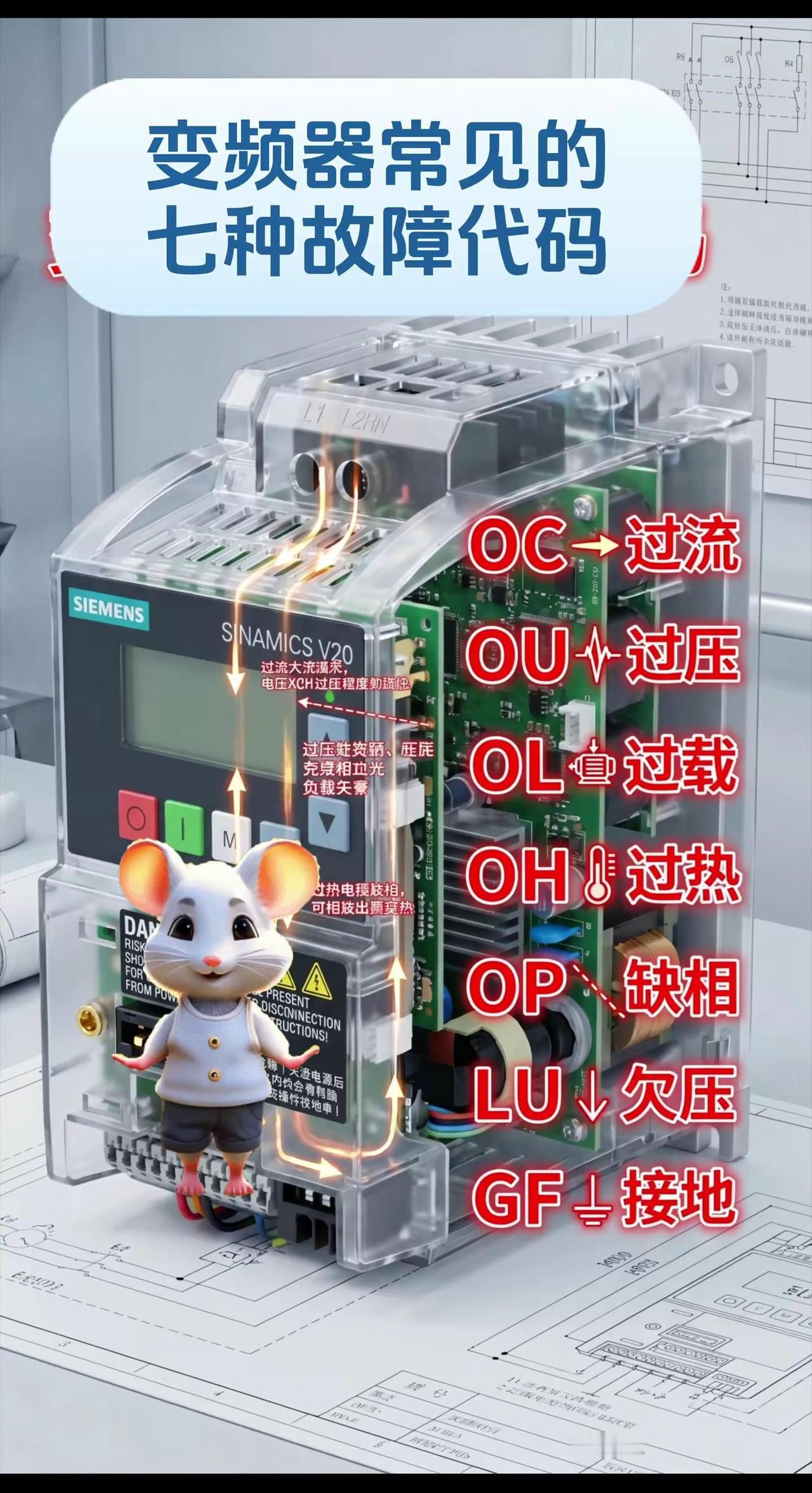 变频器常见的7种故障代码。变频器维修