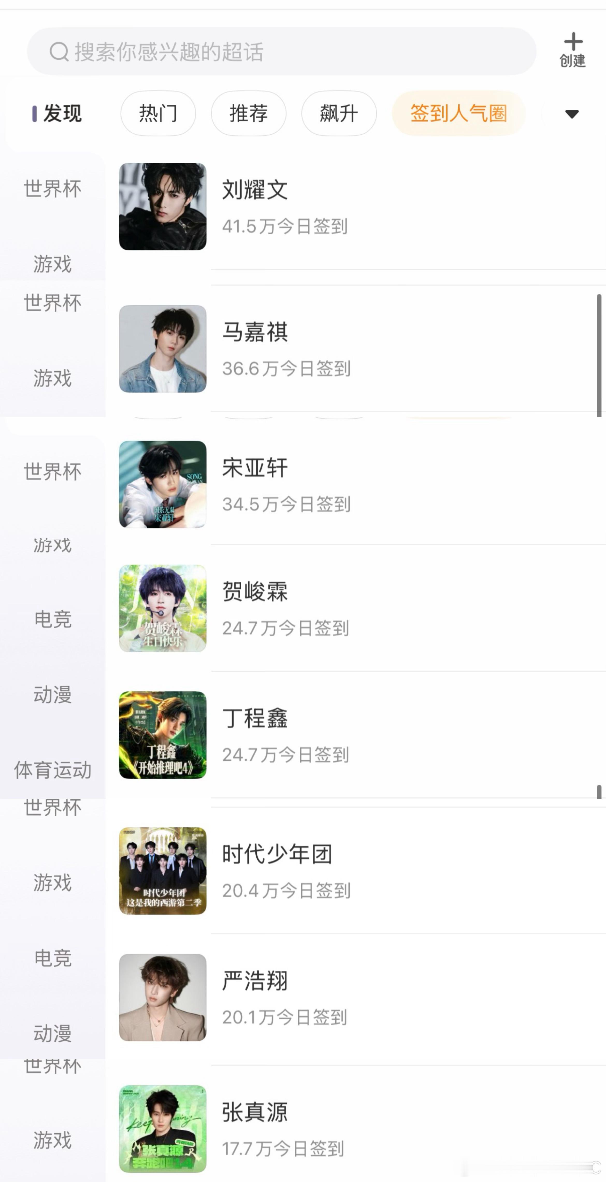 tg：今日随机抽查时团超话签到情况！排名：4137265 
