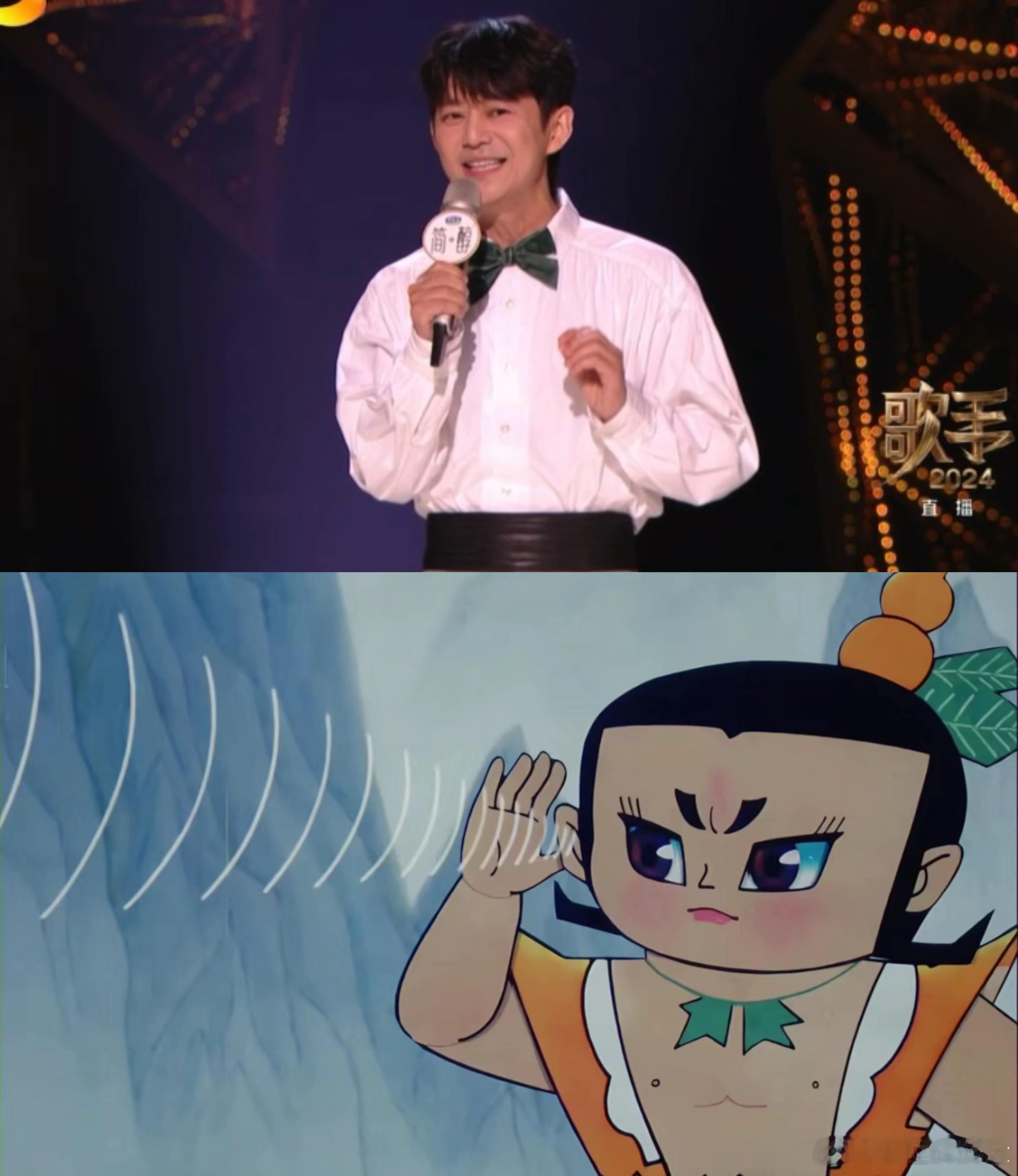 #何炅造型撞脸葫芦娃##何炅cos葫芦娃# 何老师终于回来主持了！！不过何老师的