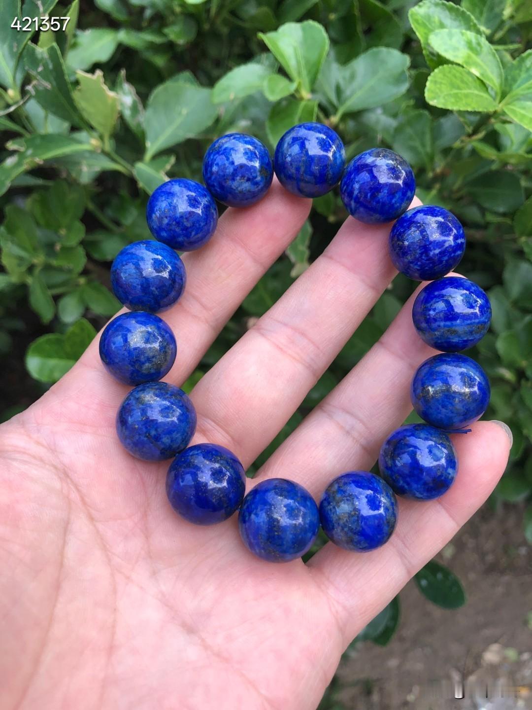 清代  青金石素珠手串。

规格：1.66cm

重量：100g