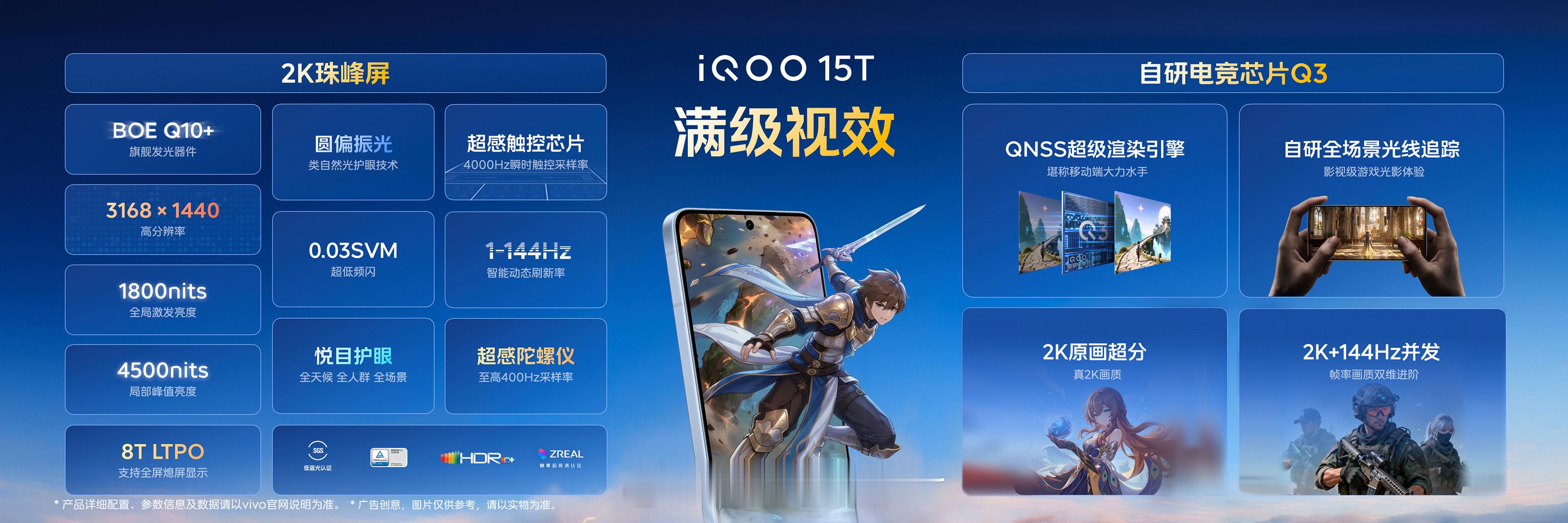iQOO 15T这波屏幕和芯片的料，完全是冲着把手游画质榨干去的。2K珠峰屏用上