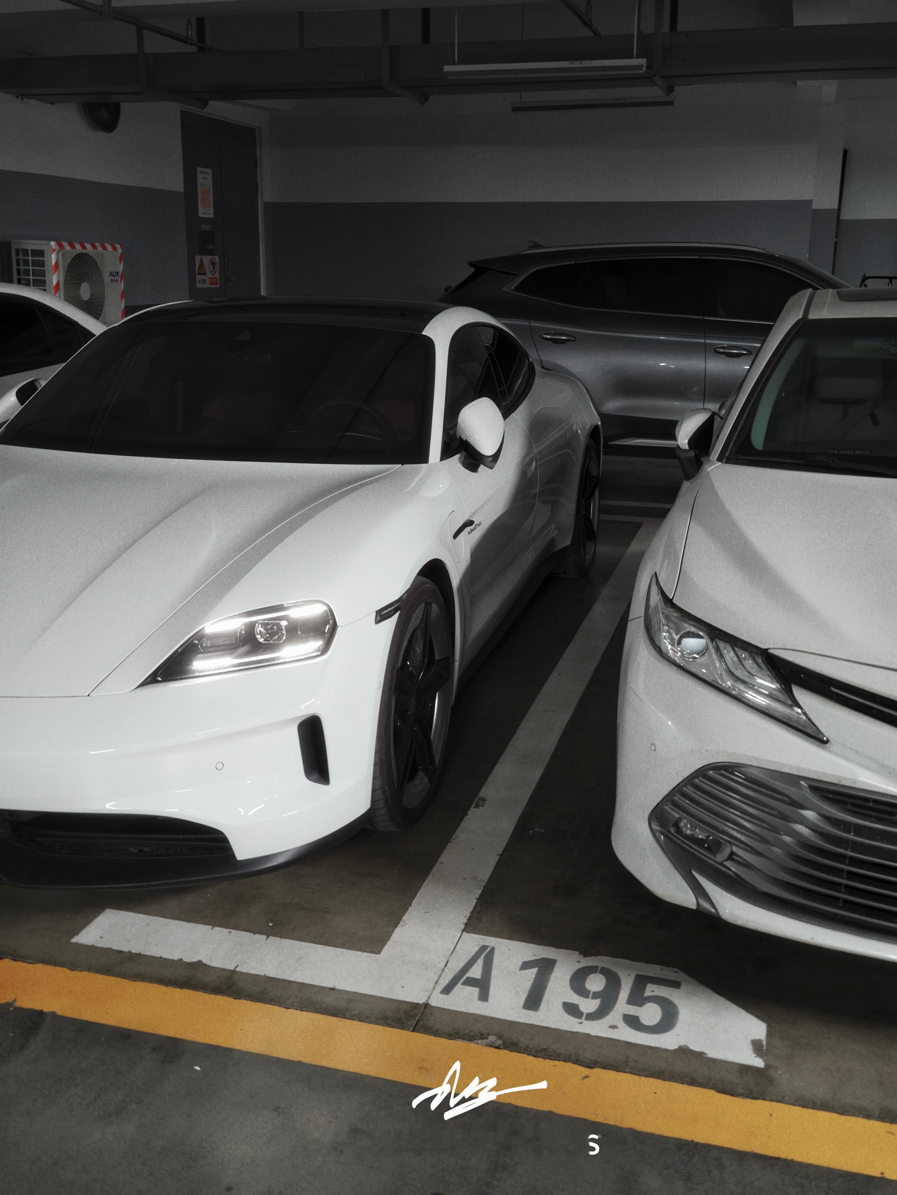 这玩意居然有自动泊车 没想到 停的还挺标准 一把进去了 