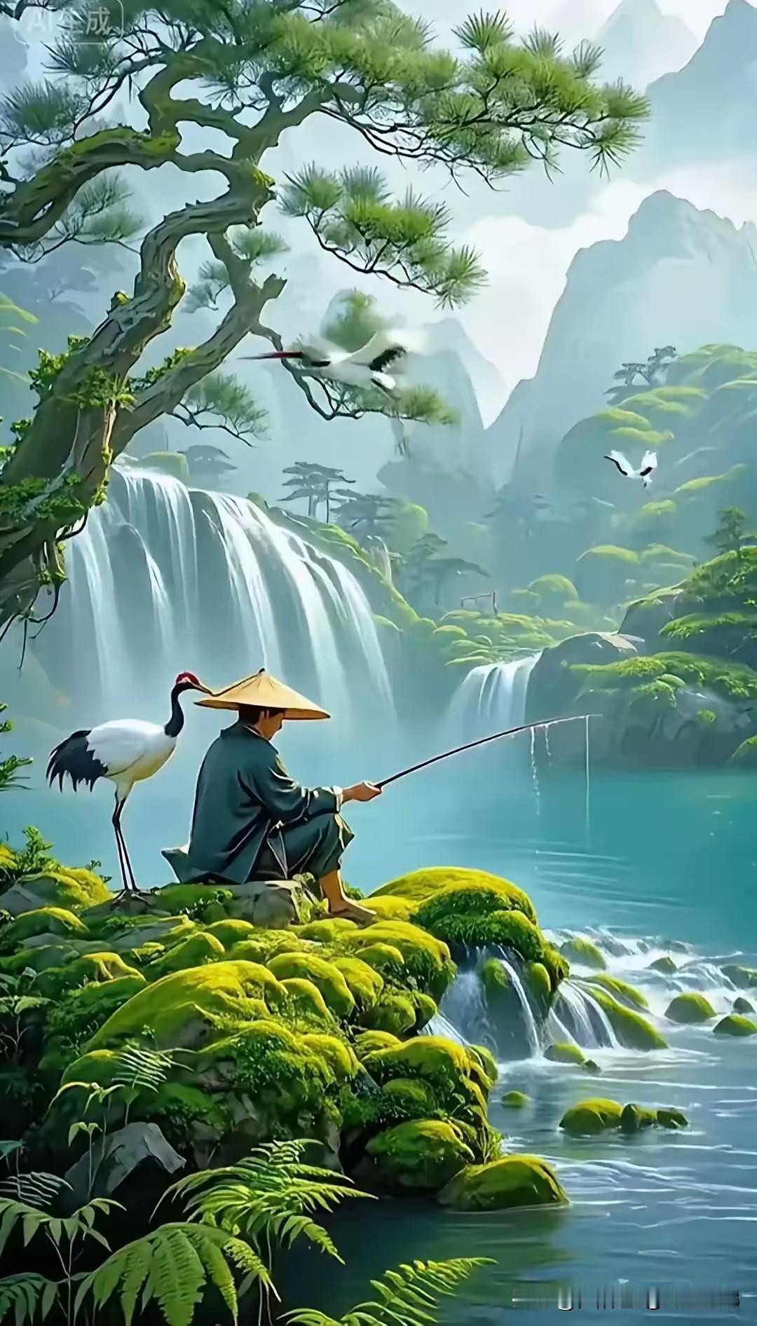 (暮年续)七律，《暮年自遗》
历尽风波两鬓霜，
浮生得失渐相忘。
闲观云影窗前过