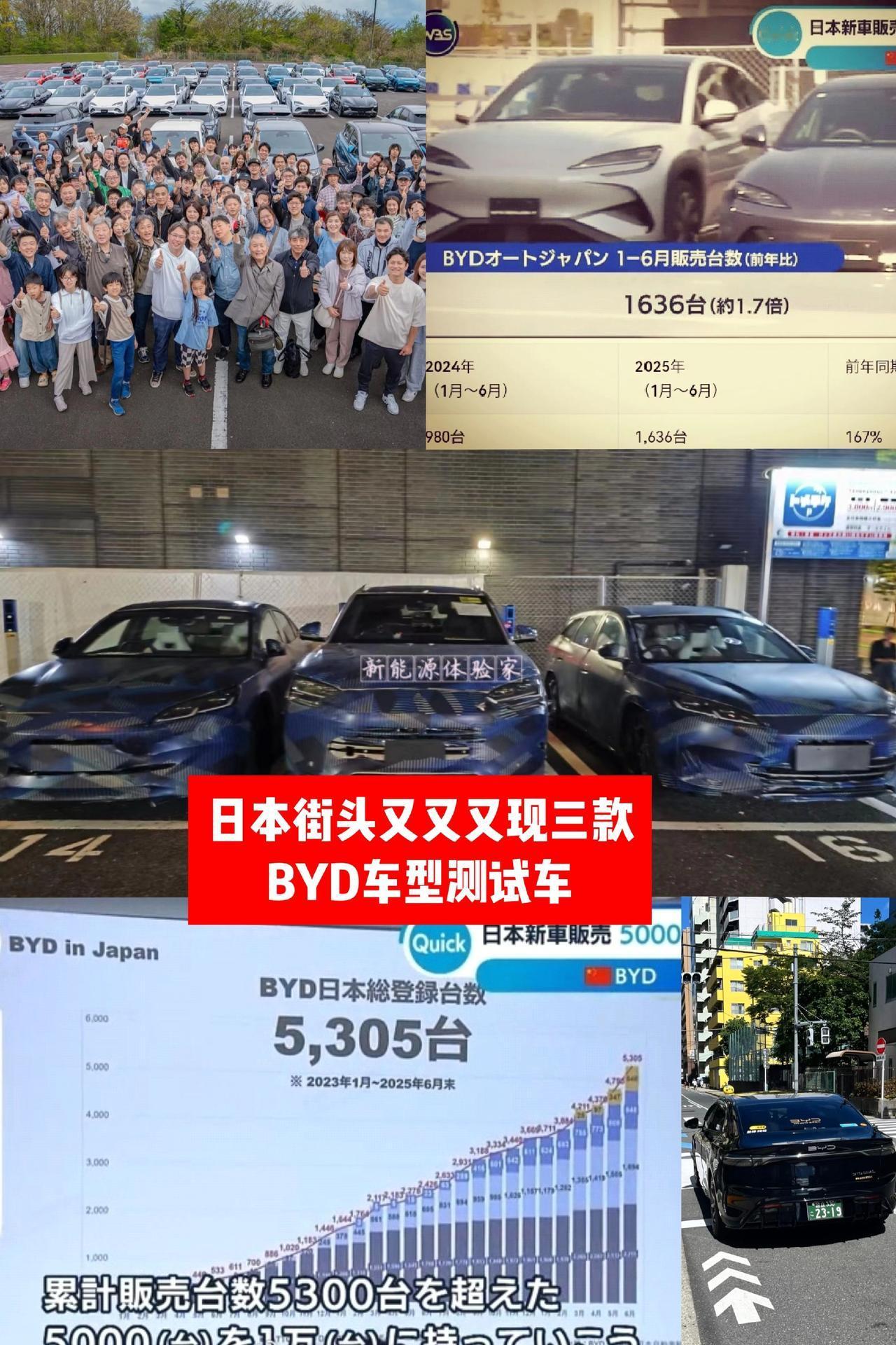 2025年6月， BYD 在日本的月度新车注册数达到512台，连续两个月刷新历史