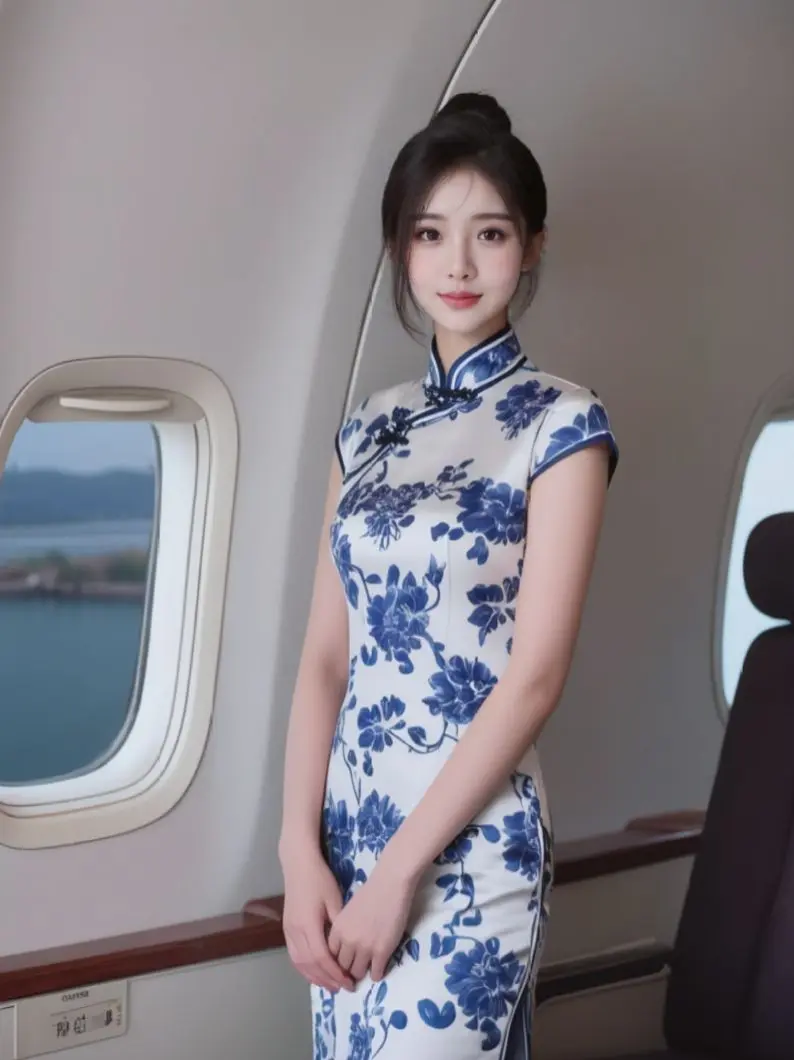 机舱旗袍照 原来ai写真可以这么美 人生总得有一套ai写真吧 谁拍谁好...