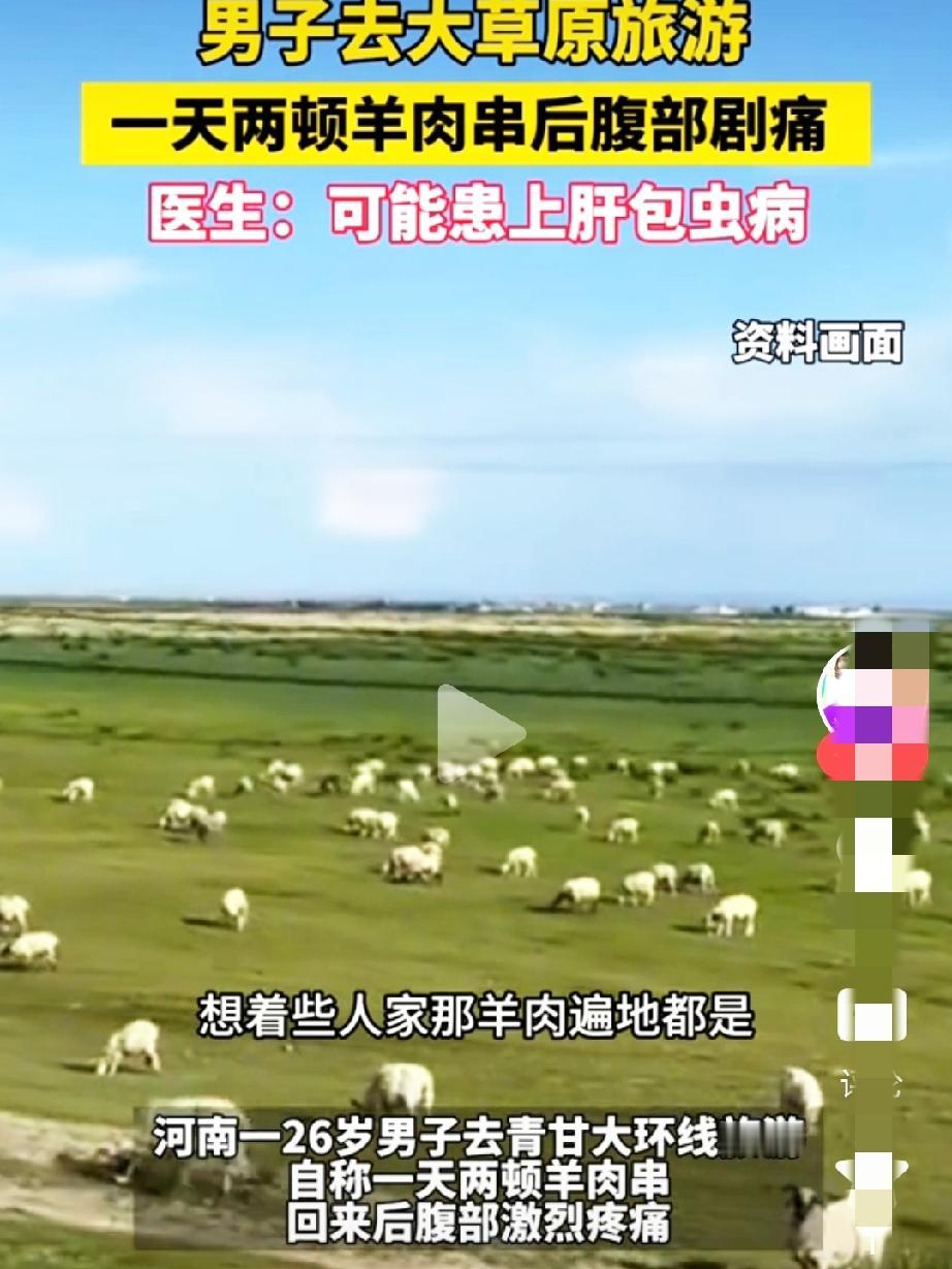 真难以想象，草原旅游竟染上虫癌？这病不是癌症却更让人揪心。

一名男子草原游玩后
