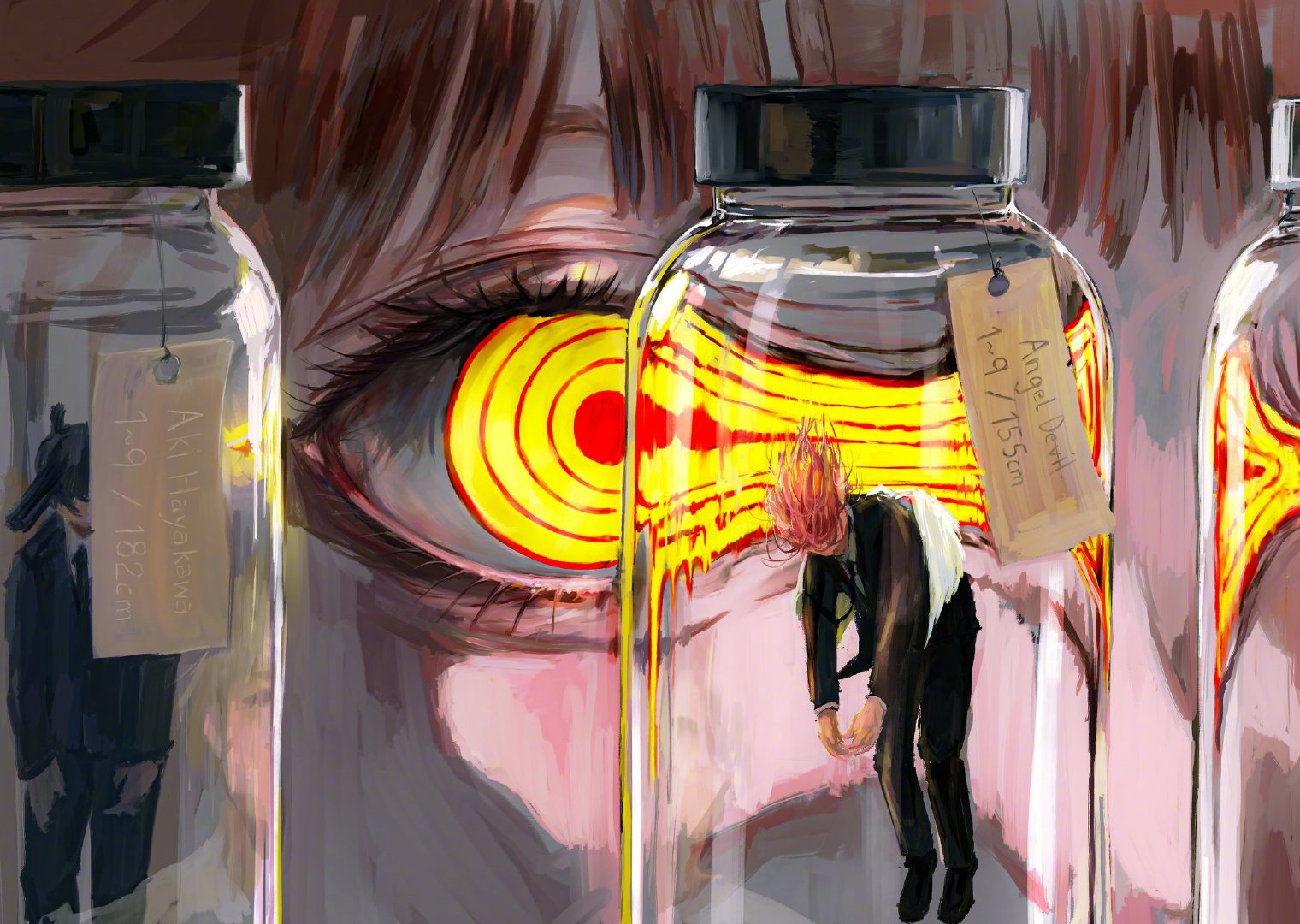 电锯人 神一般的构图....美的像电影海报！绘：도은 ​​​