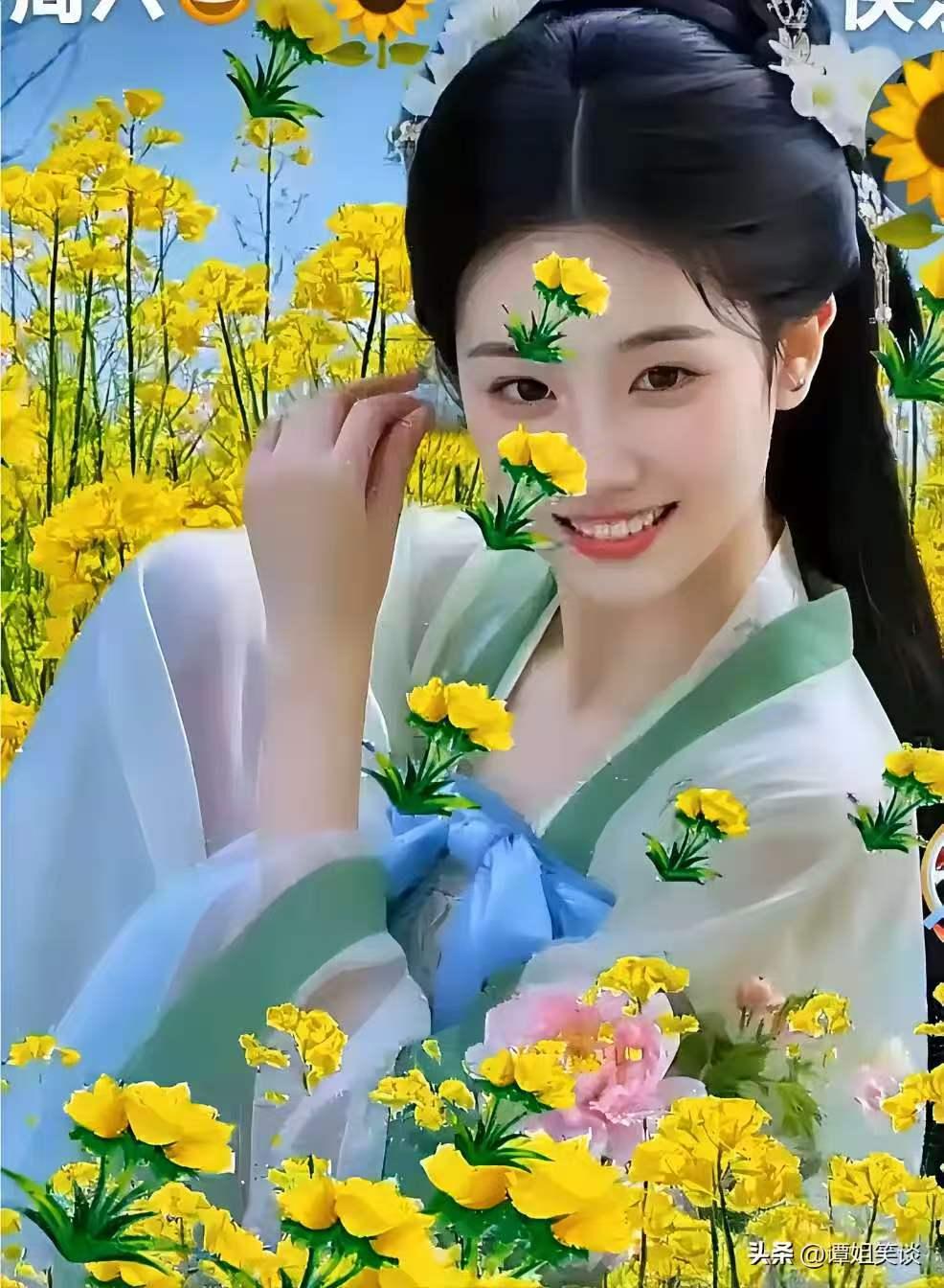 鹧鸪天·菜花谣
谁遣金波涌陌阡？
东君醉染半坡烟。
罗裙忽隐黄云里，
蝶翅频追翠