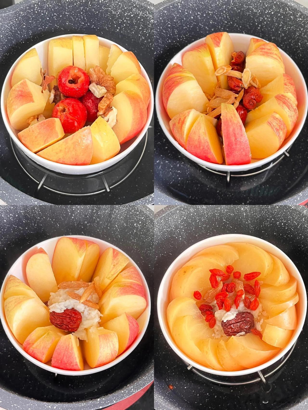 网友没有骗我！蒸苹果真的很润！！🥰🥰
小时候吃的zui多的水果就是苹果🍎啦