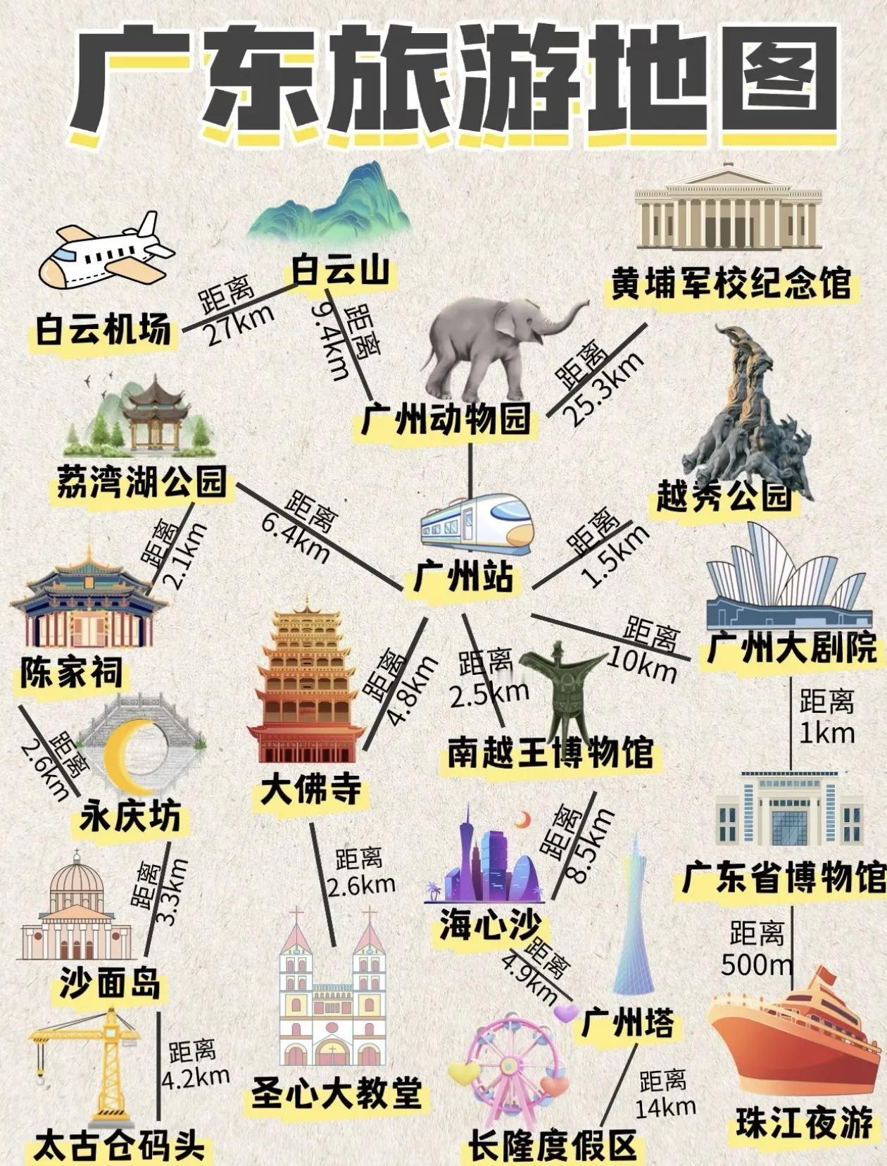广东旅游地图指南，带您游遍广州城[比心]