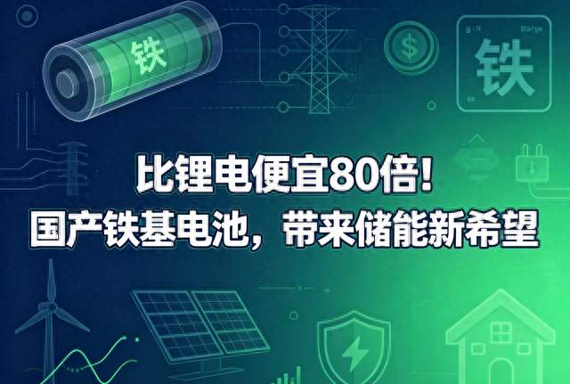 比锂电便宜80倍！国产铁基电池，带来储能新希望