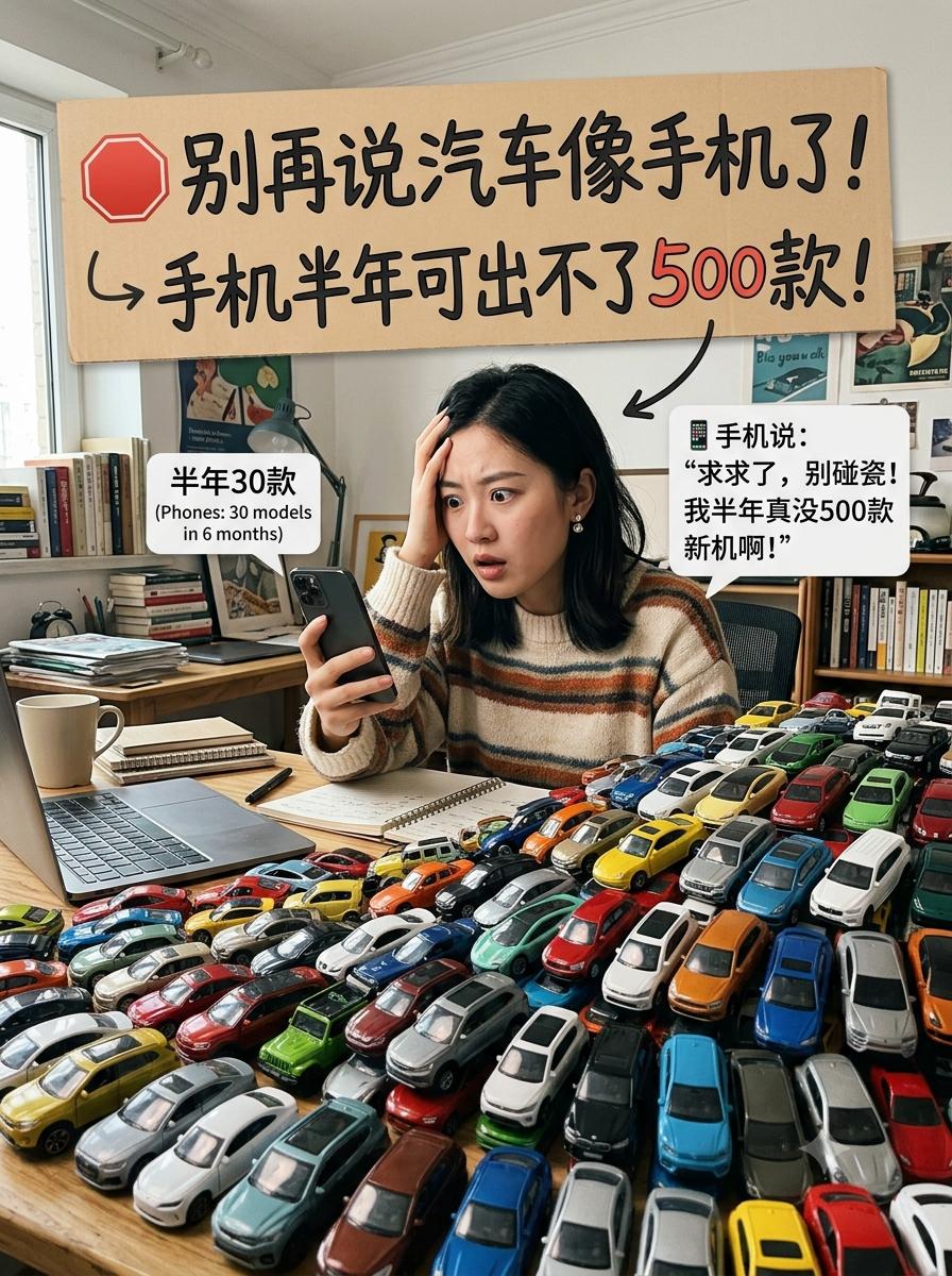 📱🚗 别再说电车像手机了，手机半年可出不了500款
以前大家都调侃“汽车越来
