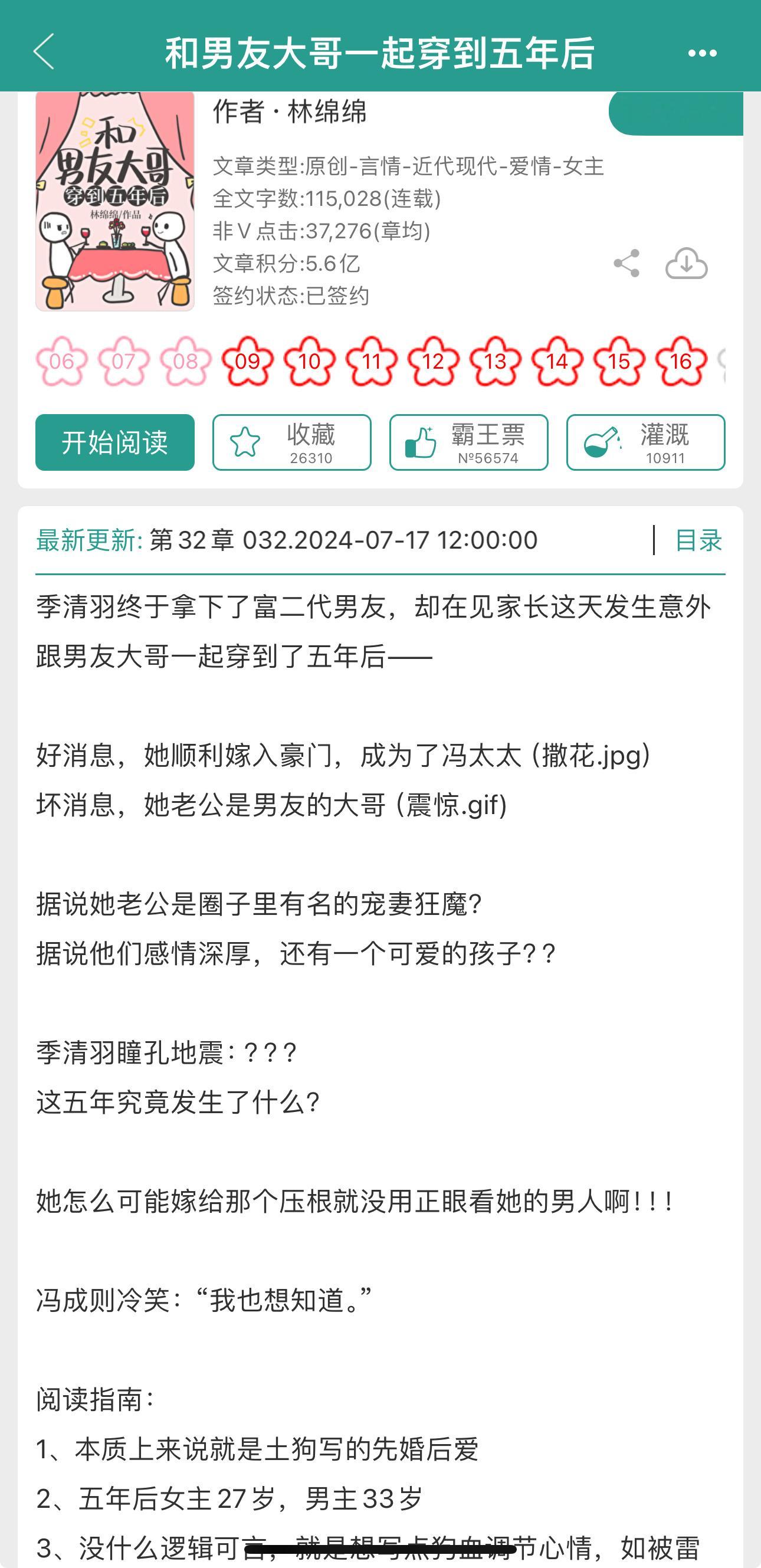 看我发现了什么！！那个超有梗的林绵绵又开新文啦！！《和男友大哥一起穿到五年后》先