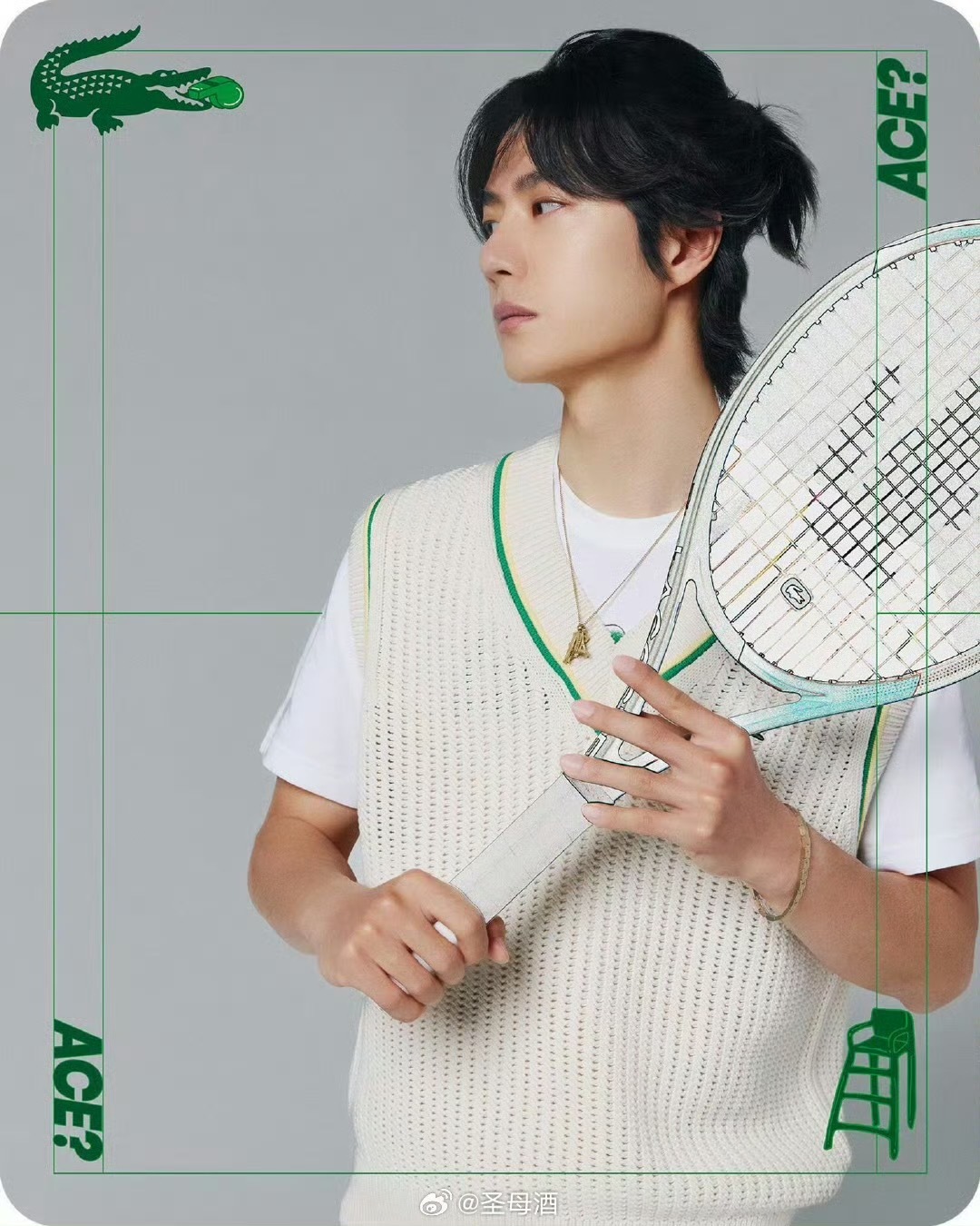 王一博啥都拿奖——去年拍了Lacoste的鳄鱼踢，法国户外传播大奖中Lacost