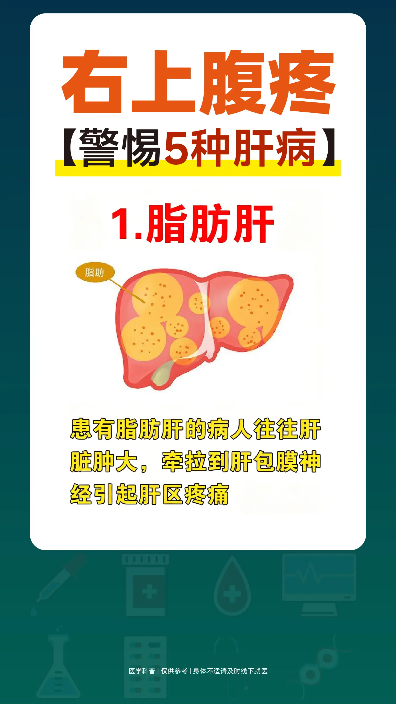 右上腹疼？警惕5种肝病。