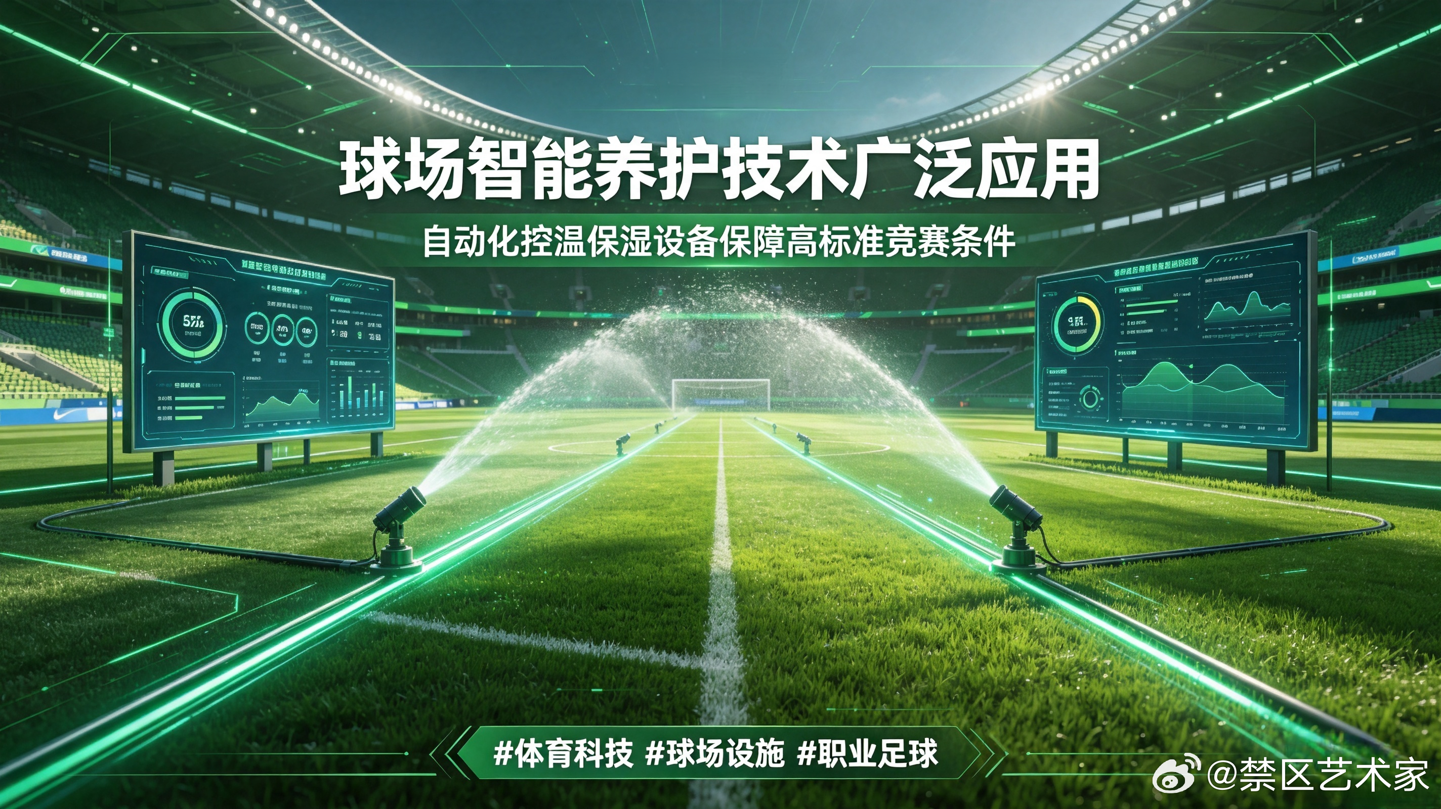 球场智能养护技术正在大范围推广应用，面对酷暑天气与密集赛事安排，多项联赛使用自动