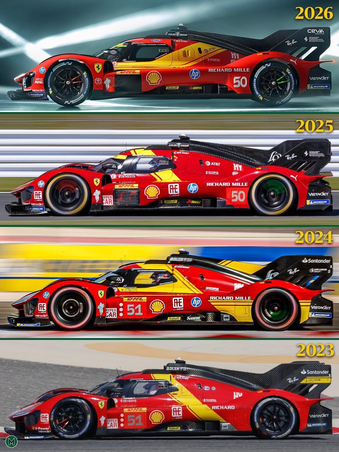 法拉利发布了2026赛季WEC Hypercar组别厂队50/51号赛车涂装新赛