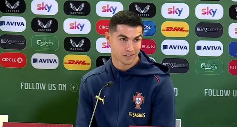 世预赛欧洲区小组赛F组第5轮，葡萄牙客场0-2不敌爱尔兰的比赛中，C罗因肘击被直