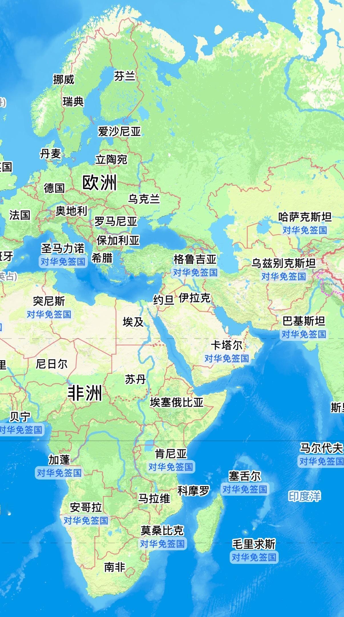 中国对瑞典免签什么时候互免就好了看了一眼地图，对我们免签的国家很多很多但是欧洲对