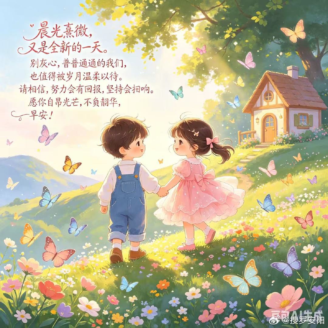 早安心语晨光熹微，又是全新的一天。别灰心，普普通通的我们，也值得被岁月温柔以待。