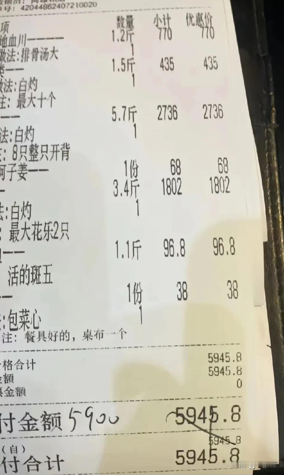 私厨太贵了，随便一顿5945元，的确不是普通老百姓吃的起的，真是吃完都不舍得拉屎