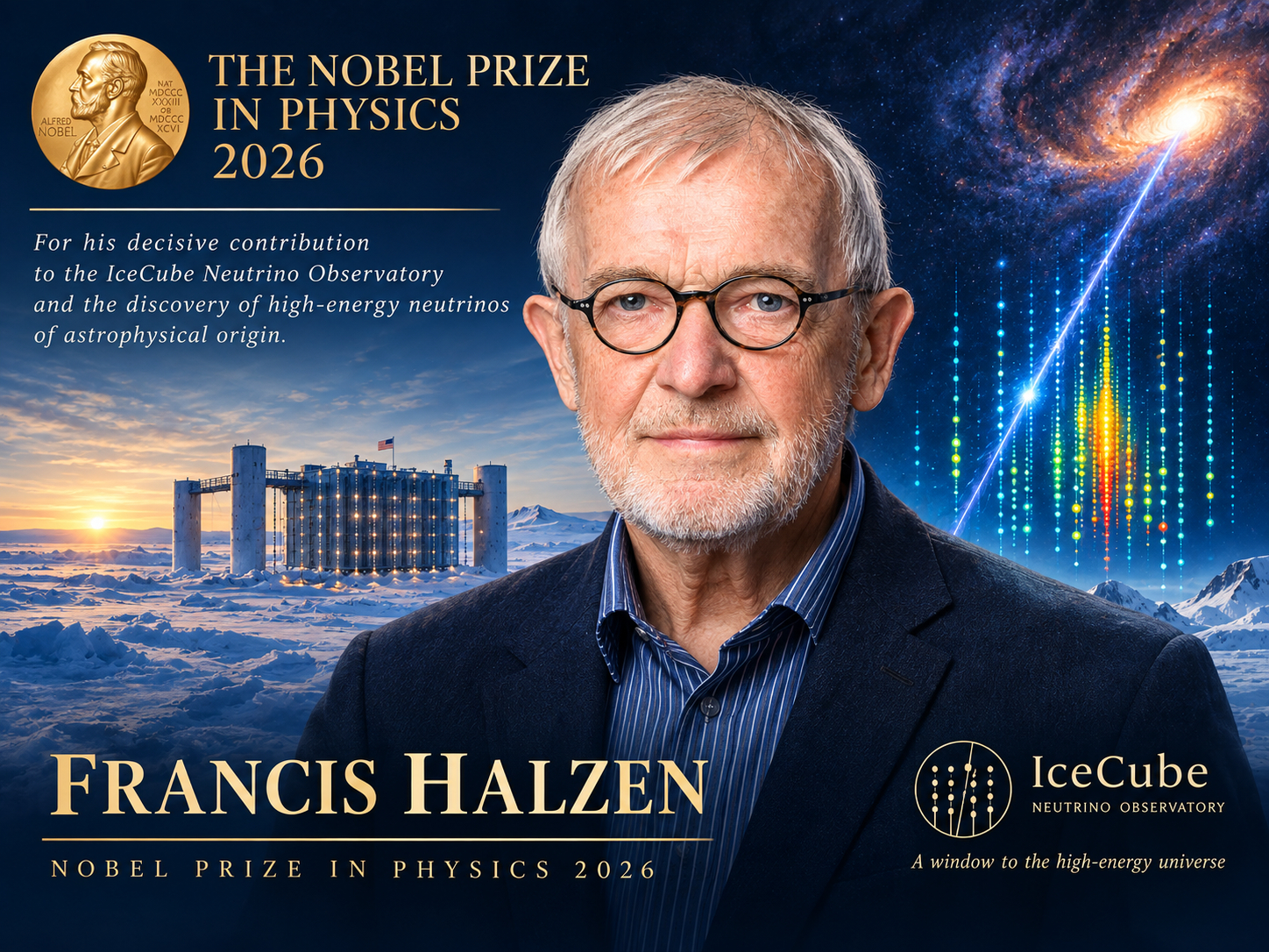 比利时科学家弗朗西斯·哈尔岑（Francis Halzen）被授予2026年诺贝