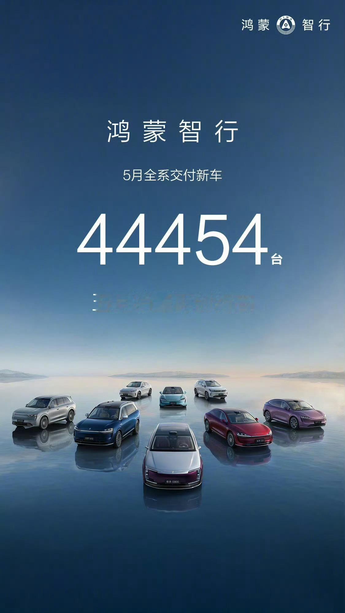 鸿蒙智行上个月成绩单来了，全系交付新车44454辆，其中问界M9交付15481台