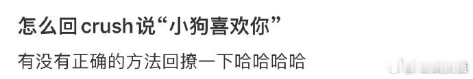 怎么回crush说“小狗喜欢你”  