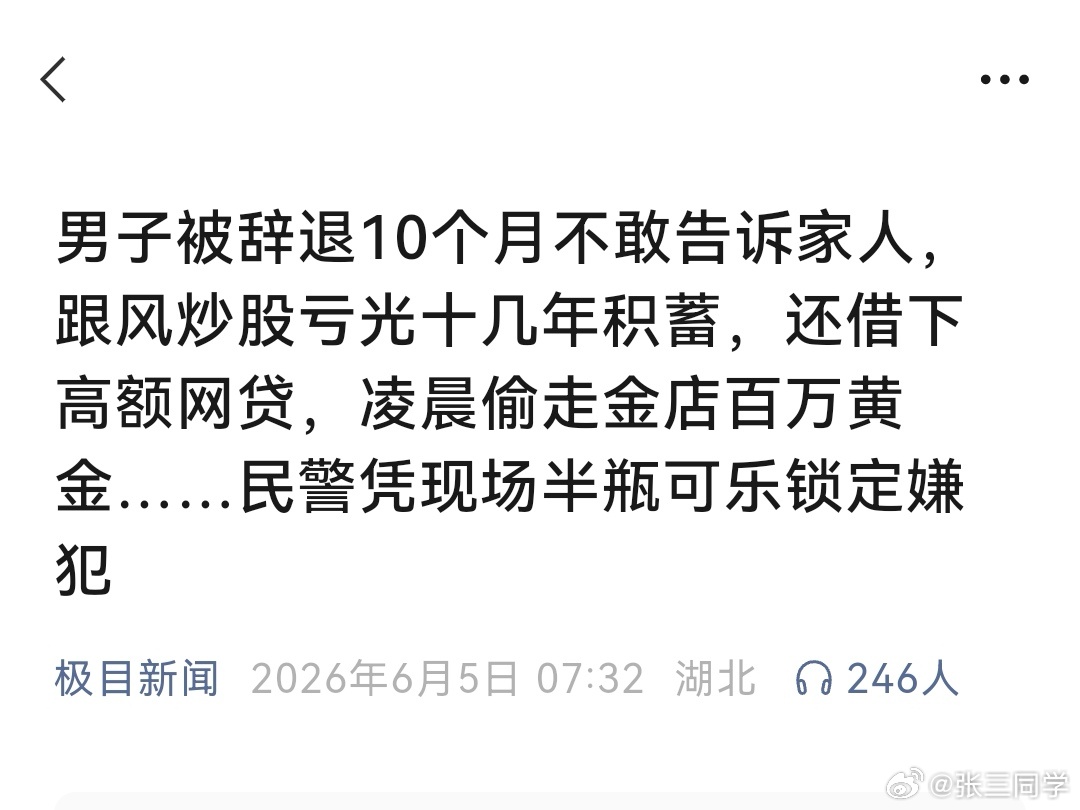 要素过多，失业、炒股、借网贷、偷金店