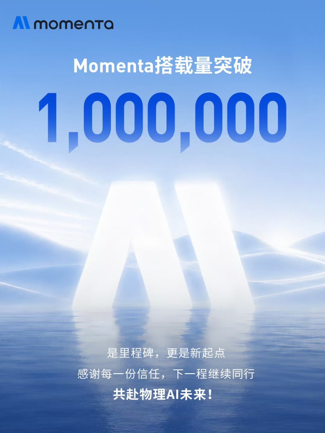 Momenta搭载量破百万Momenta百万台搭载，数据够硬。7月7日官宣搭载量